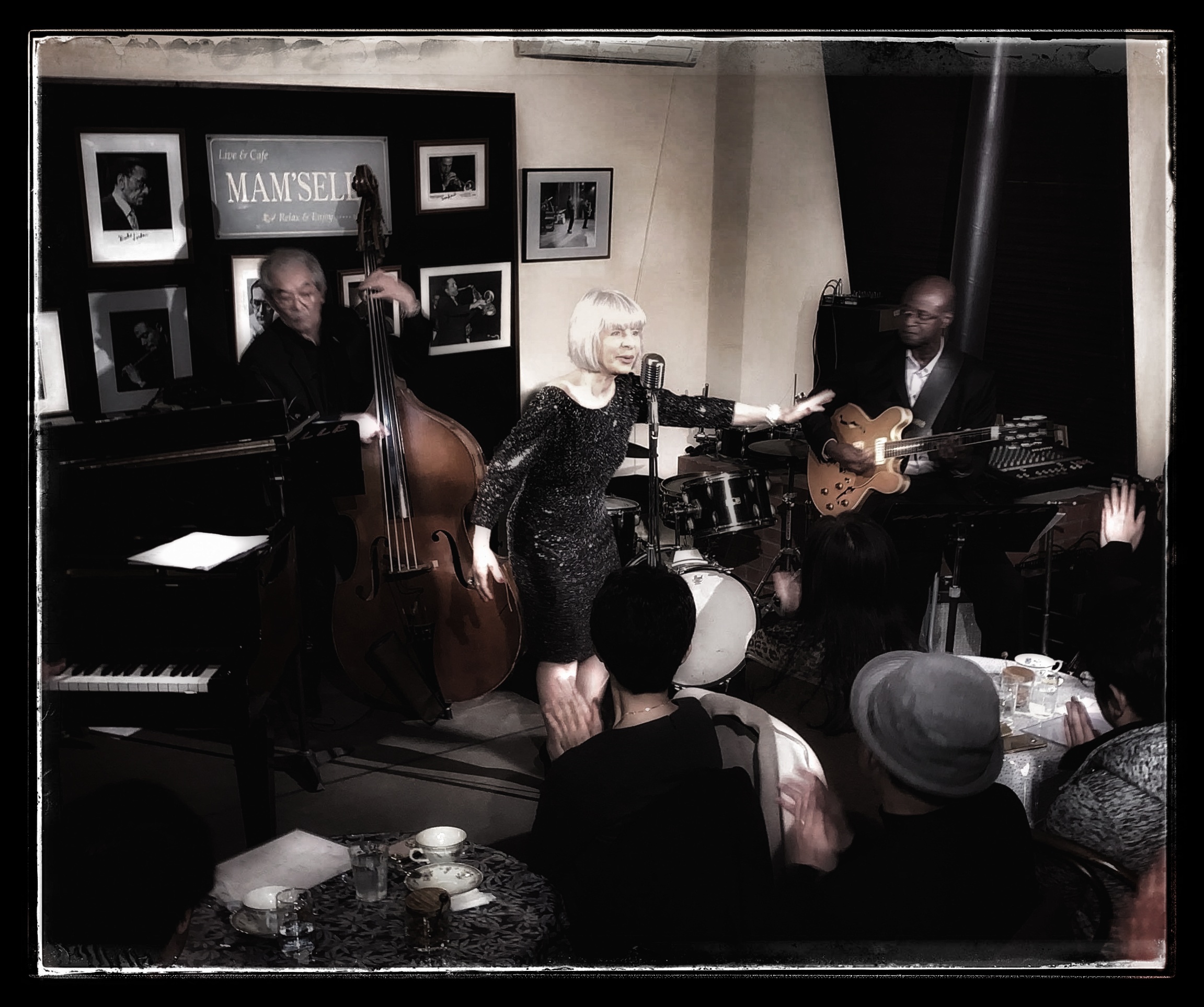 June Bisantz, Alex Nakhimovsky, Norman Johnson & Mr. Fujii, Mam'selle, Shizouka, Japan