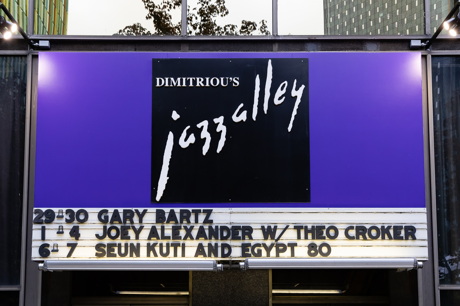 Jazz Alley marquee Seattle