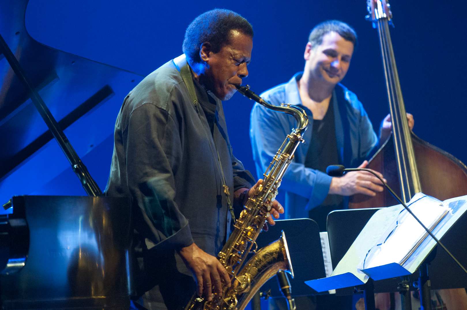 Wayne Shorter and John Patitucci at the Montreal International Jazz Festival 2012