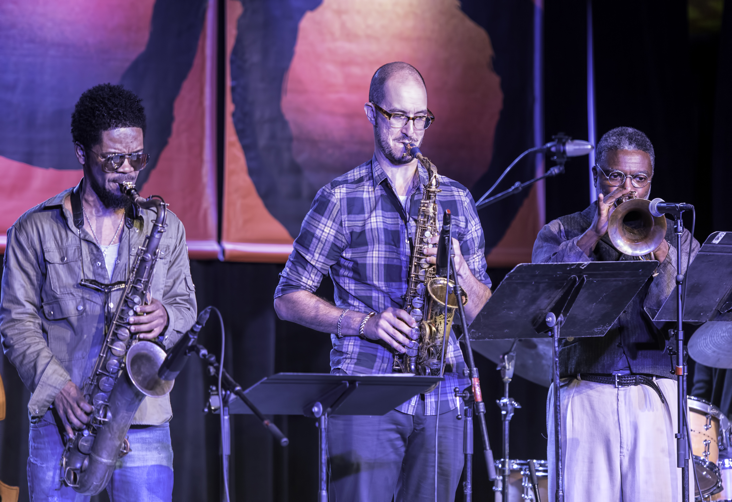 Mark Shim, Steve Lehman and Graham Haynes with the Vijay Iyer Sextet at the Monterey Jazz Festival