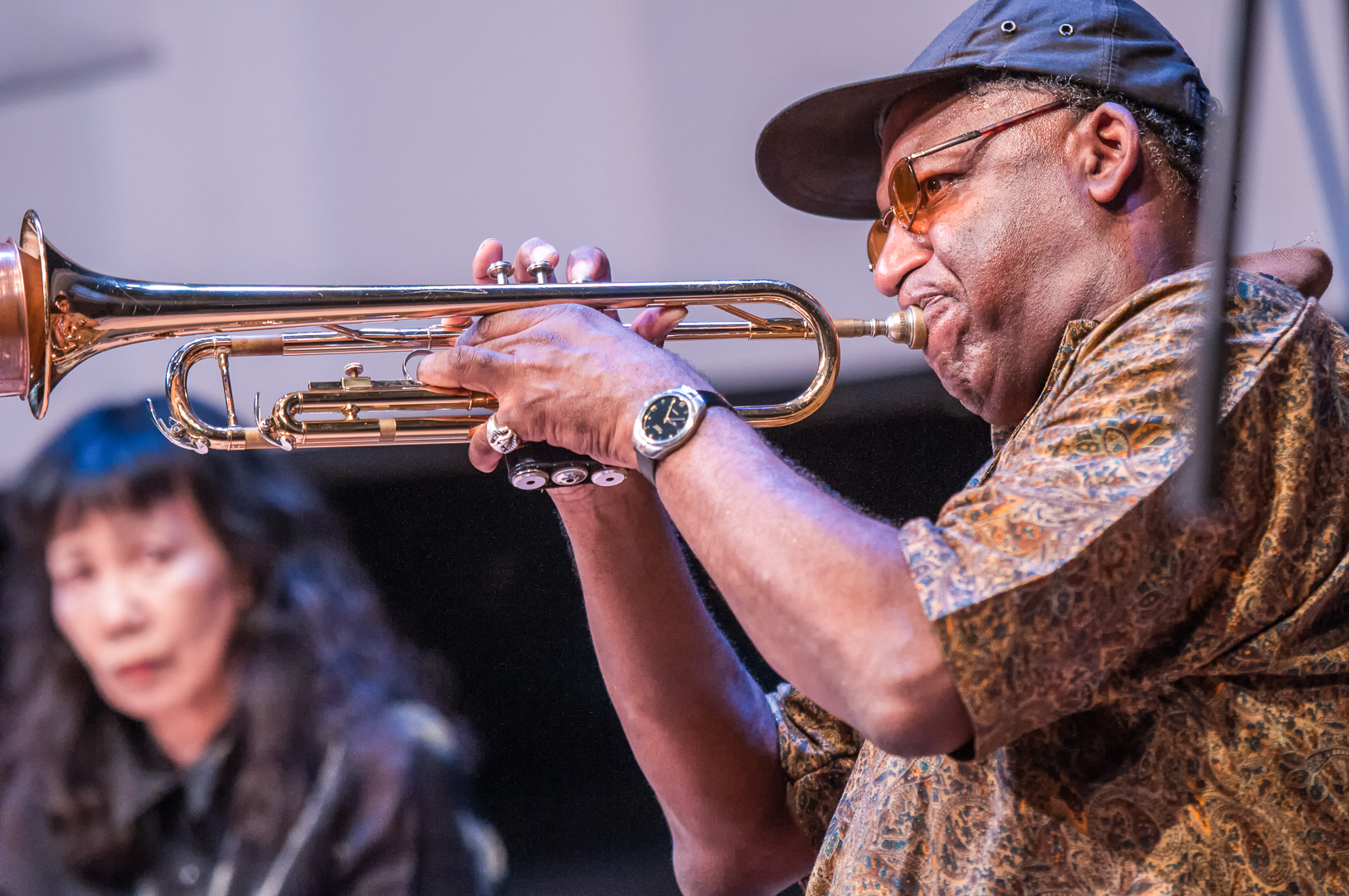 Roy cambell with yoshiko chuma at the vision festival 2012