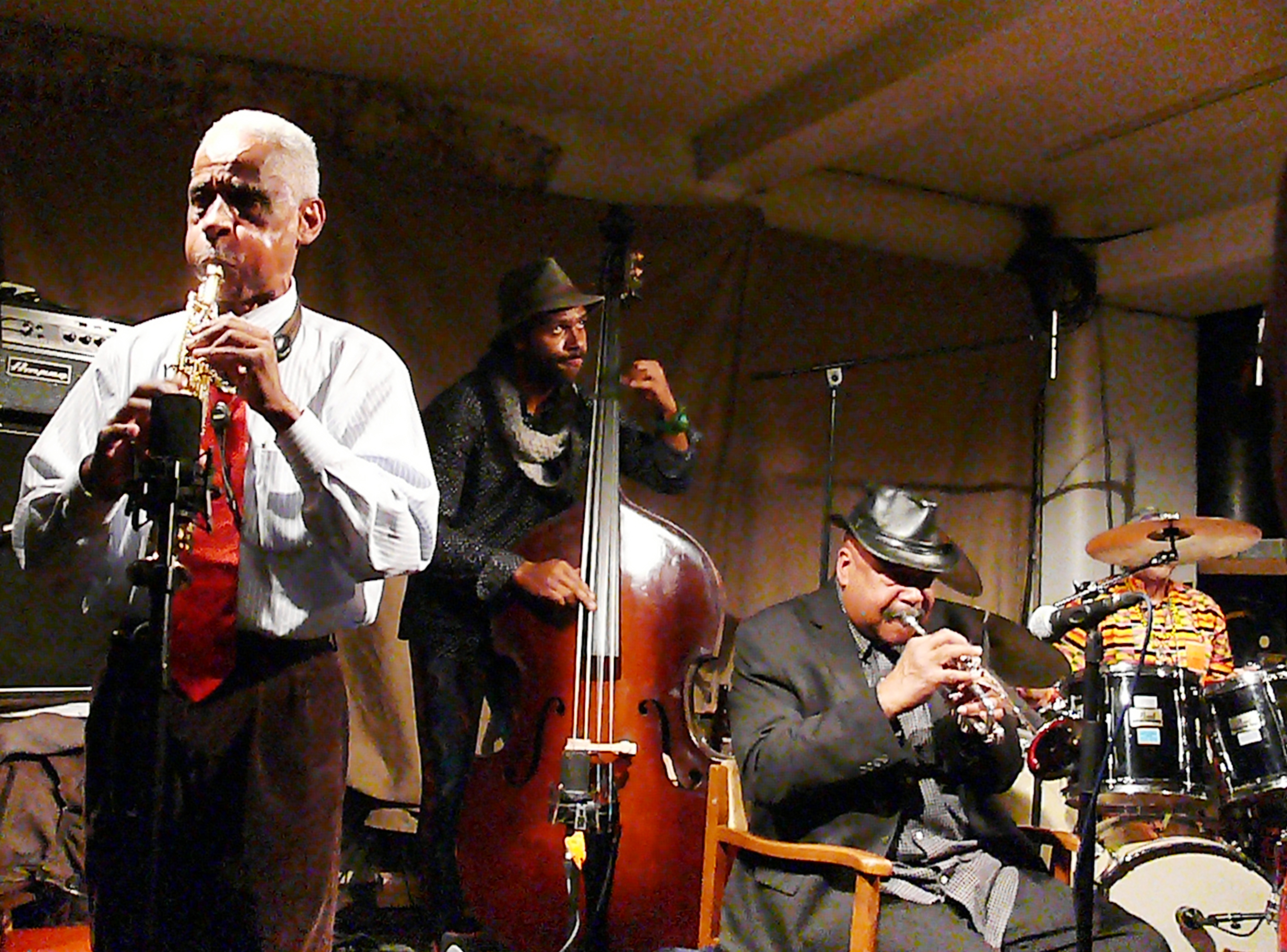 Roscoe Mitchell, Junius Paul, Hugh Ragin and Famadou Don Moye at Cafe Oto, London in February 2017