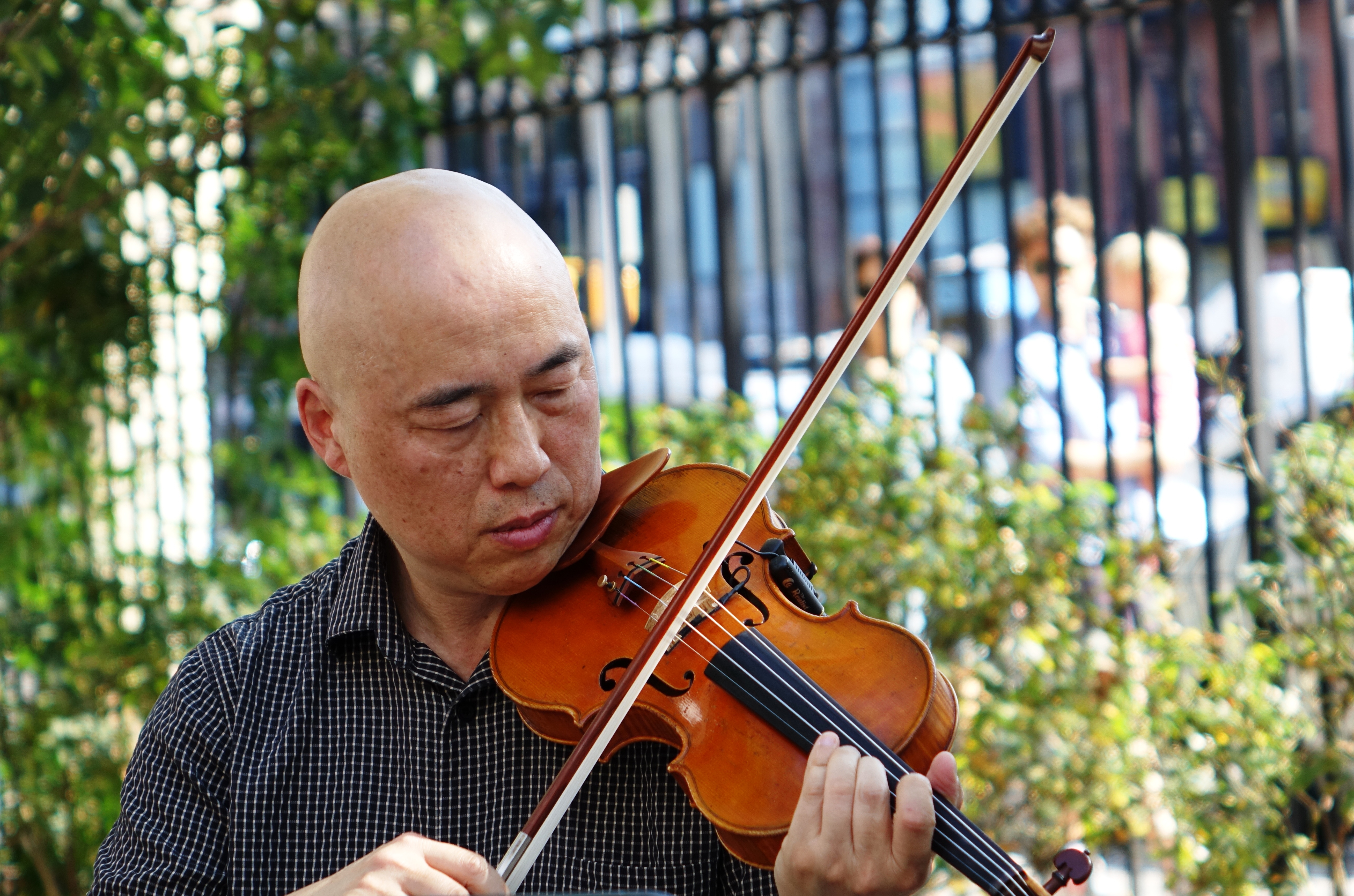 Jason Kao Hwang at First Street Green, NYC in September 2017