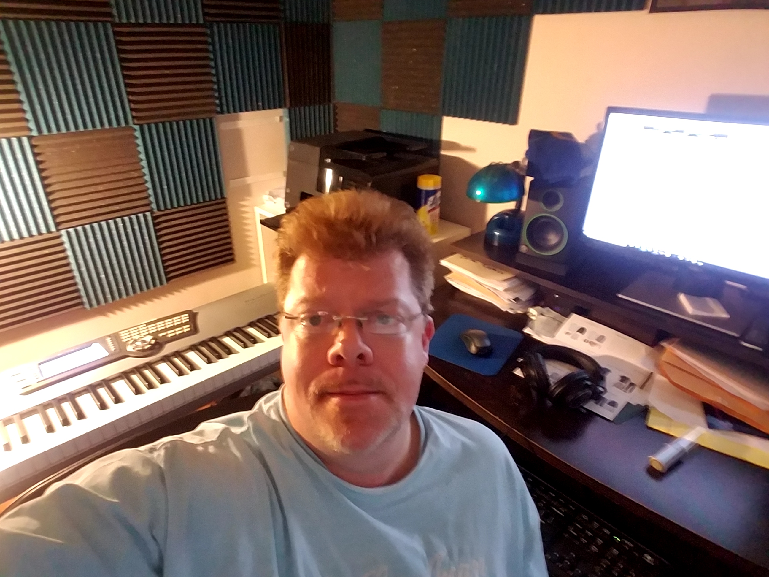 Brian Grace hard at work engineering in his home studio in Long Beach, CA