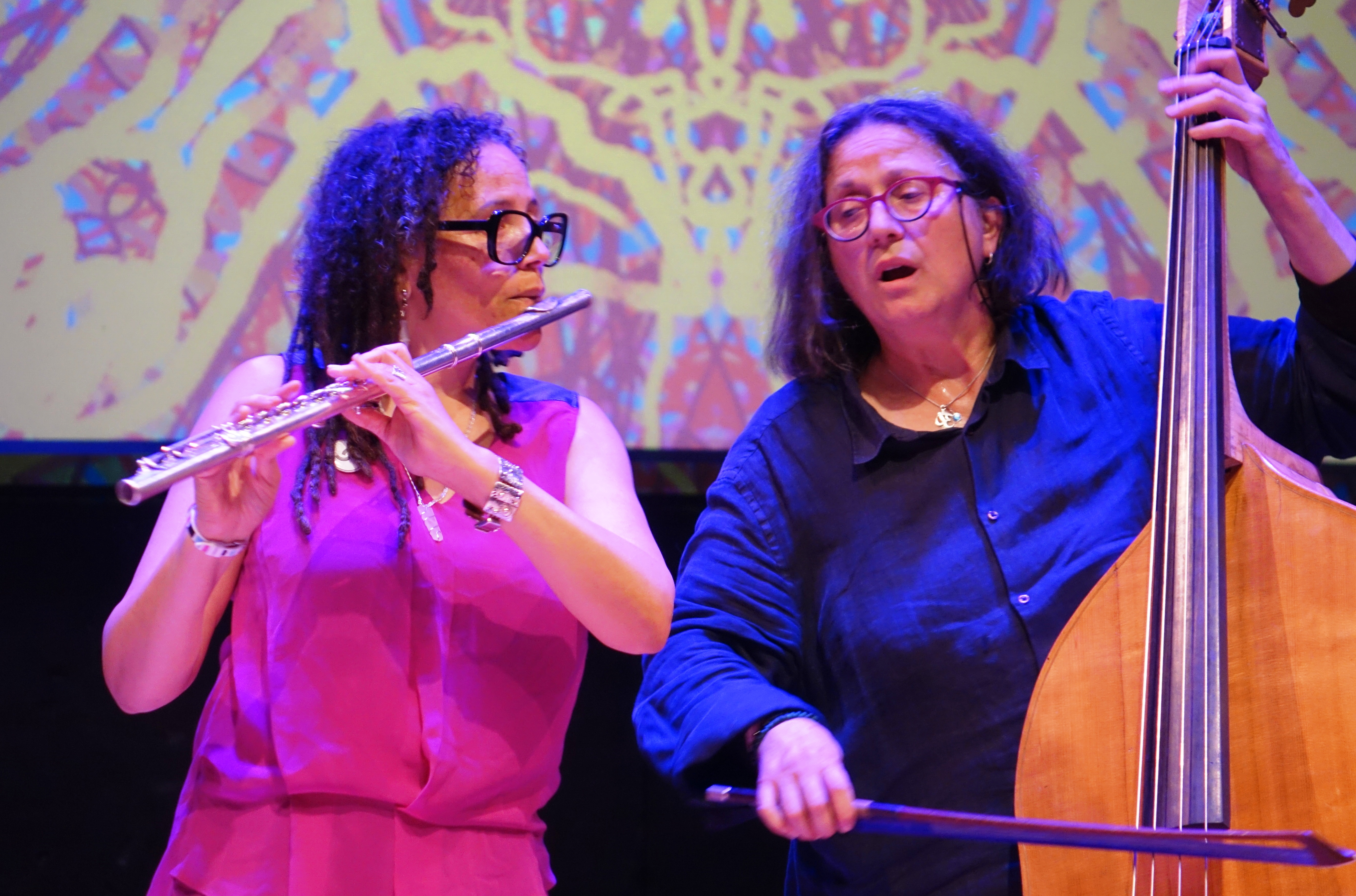 Nicole Mitchell and Joelle Leandre at Roulette, Brooklyn in May 2018