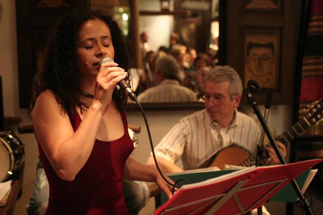 Gal Patrocinio and Francois Lambert with Choro Bandido at the Verre a Soif, Geneva, Switzerland,2005