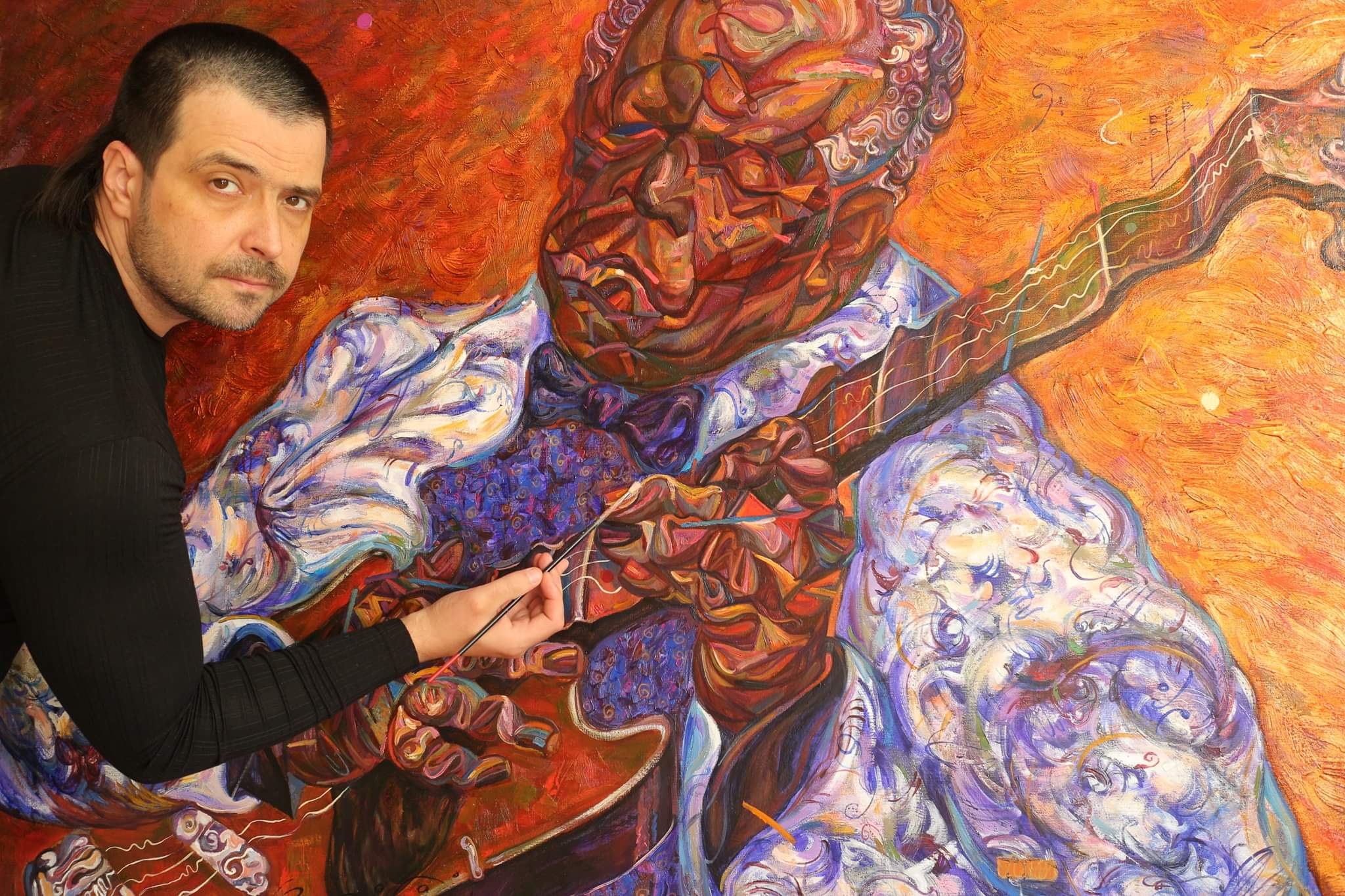 B.B.KING . work in progress,artist ROMAN NOGIN.