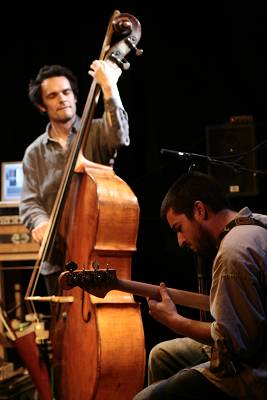 Banz Oester and Cyril Moulas with "Quartier Lointain Feat. Banz Oester" at L'Ecurie, Geneva, Switzerland, 2005