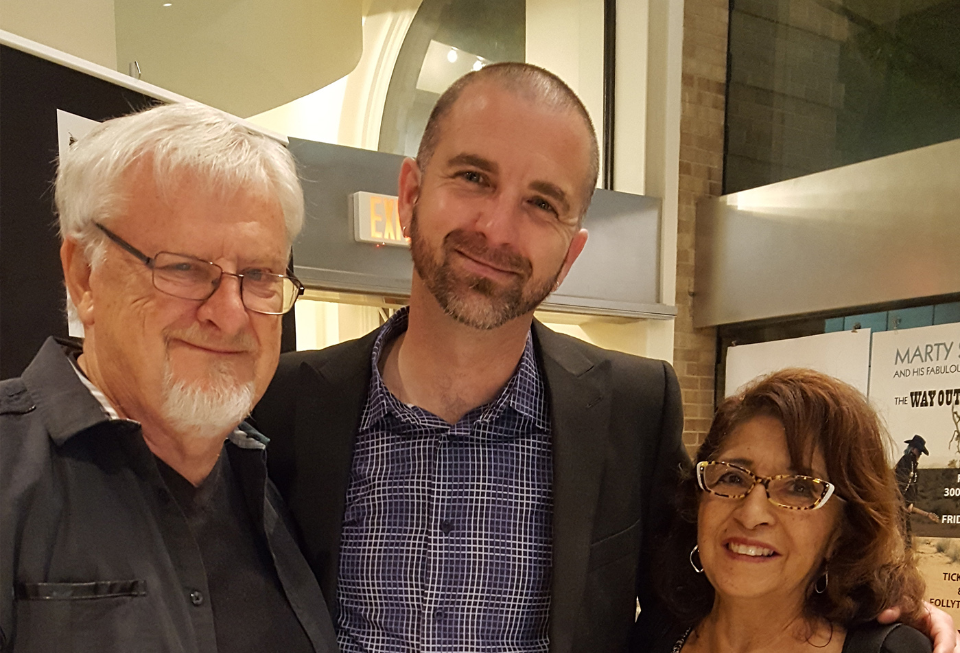 Tom Wells and Geri St. Clair with saxophonist Dan Thomas