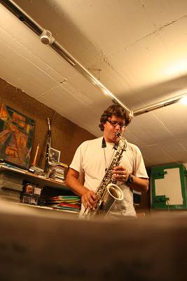 Stefano Saccon During a Rehersal for the Group "Stratometric", Geneva, Switzerland, 2005