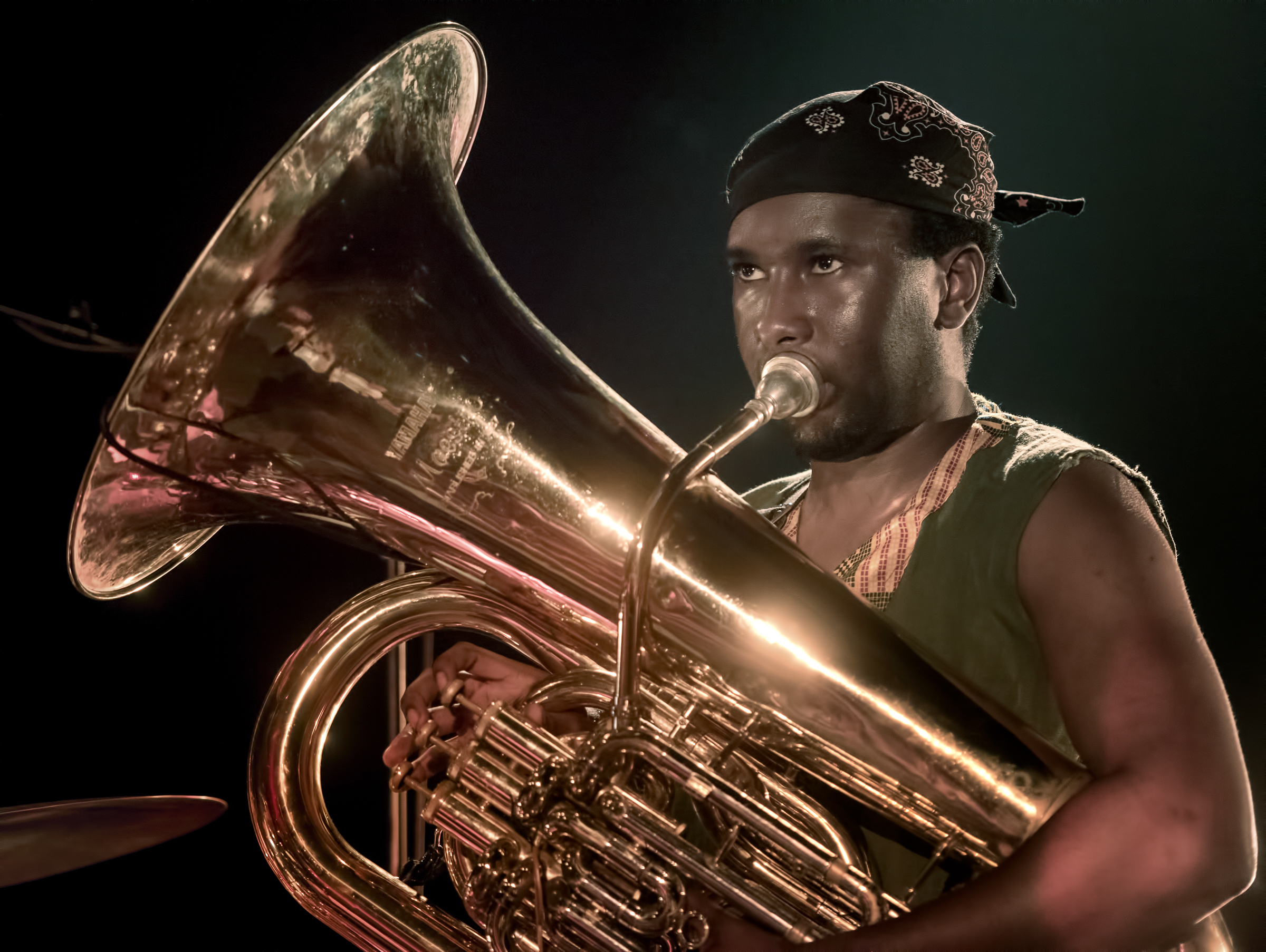 Theon Cross with the Sons of Kemet at The Montreal International Jazz Festival 2018