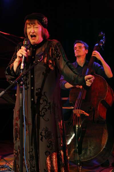 Sheila Jordan and Stephane Kerecki with "Sheila Jordan & le Trio Fort,Believe in Jazz" at the Amr, Sud Des Alpes, Geneva, Switz