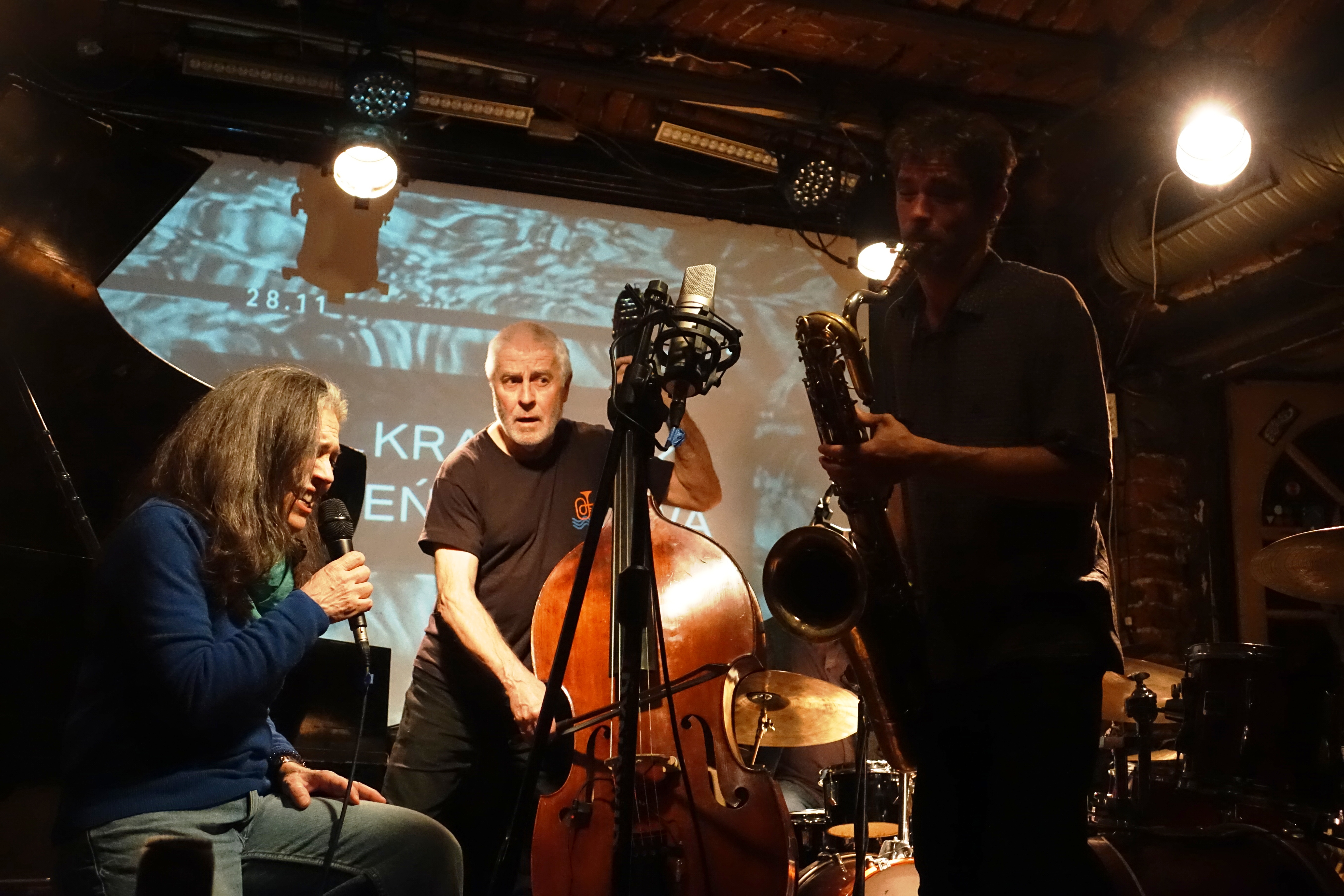 Savina Yannatou, Barry Guy and Julius Gabriel in Krakow on 21 November 2024