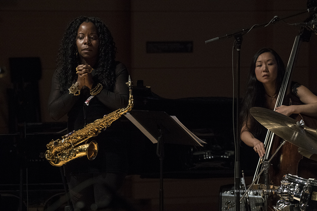 Tia Fuller and Linda Oh at the 2018 Winter Jazz Festival