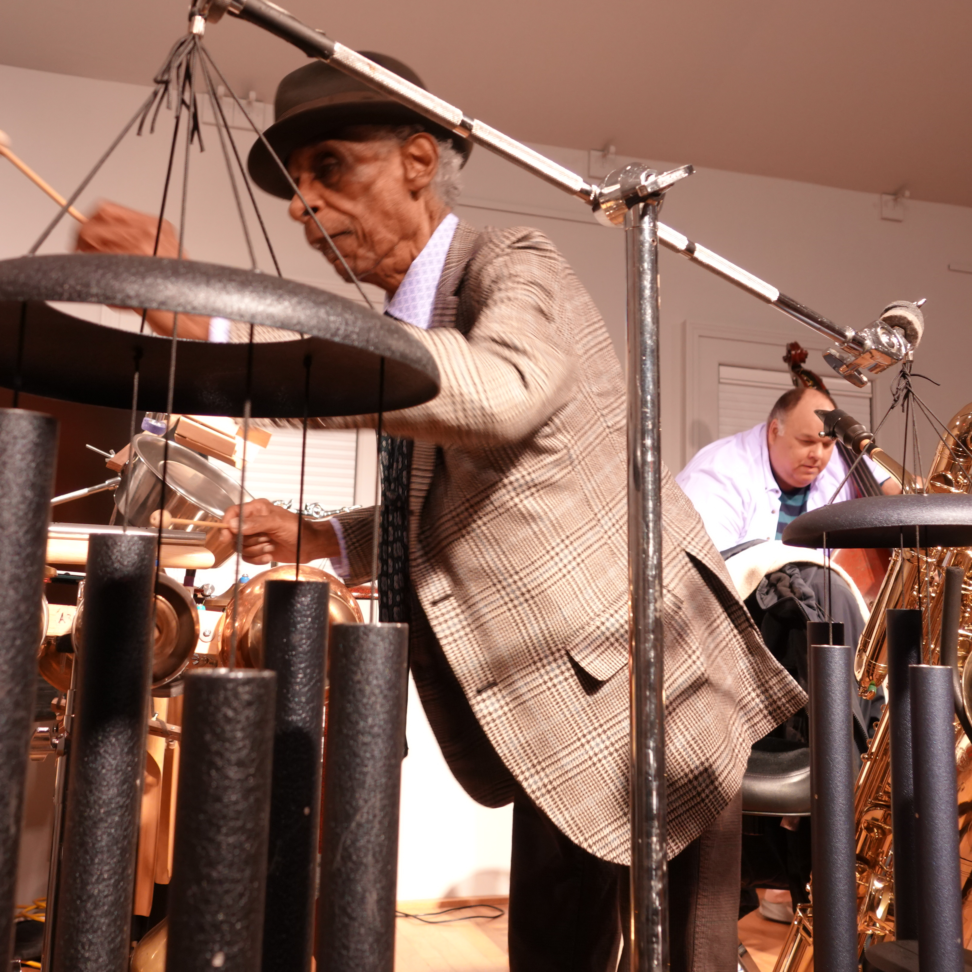 Roscoe Mitchell and Damon Smith at Edgefest 2026 — jazz photo by Frank Rubolino | All About Jazz