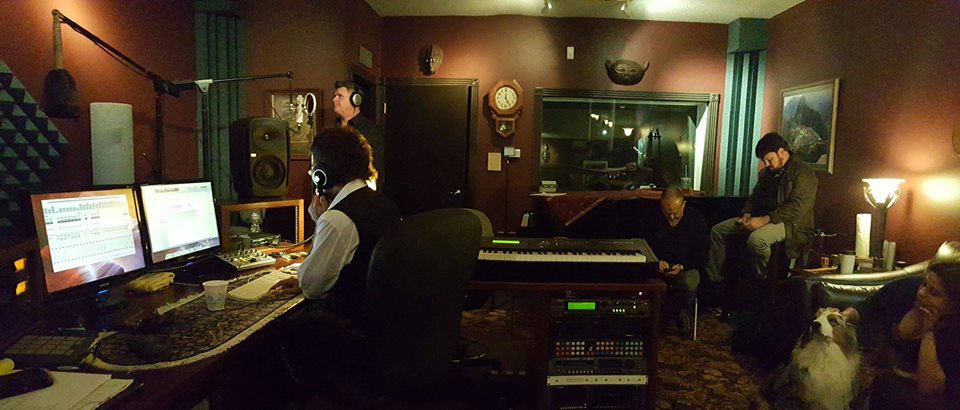 Bill Mentz in the studio with Gino Vannelli