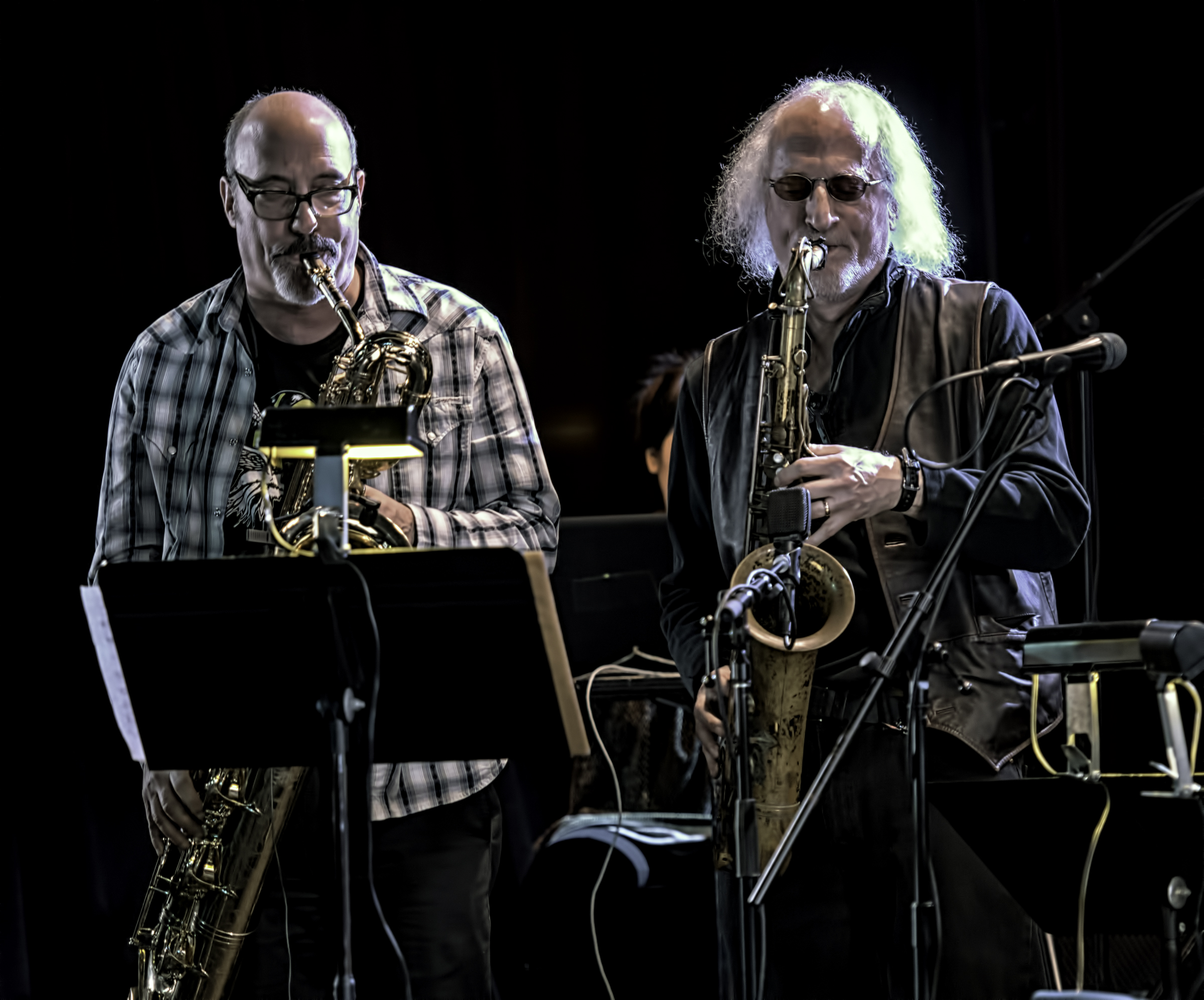 Jon Raskin and Larry Ochs with Rova's Electric Ascension at the NYC Winter Jazzfest 2016