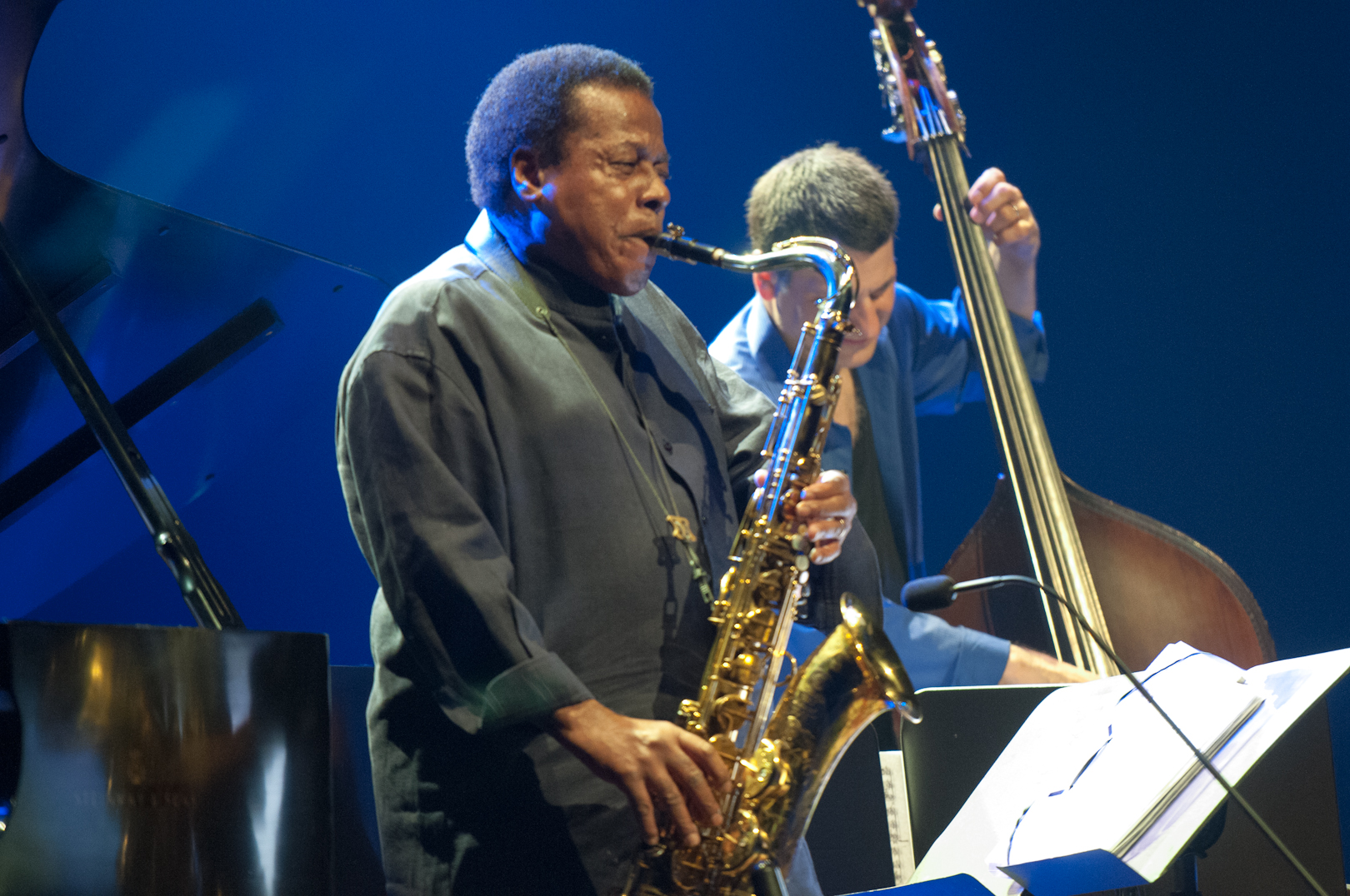 Wayne Shorter and John Patitucci at the Montreal International Jazz Festival 2012