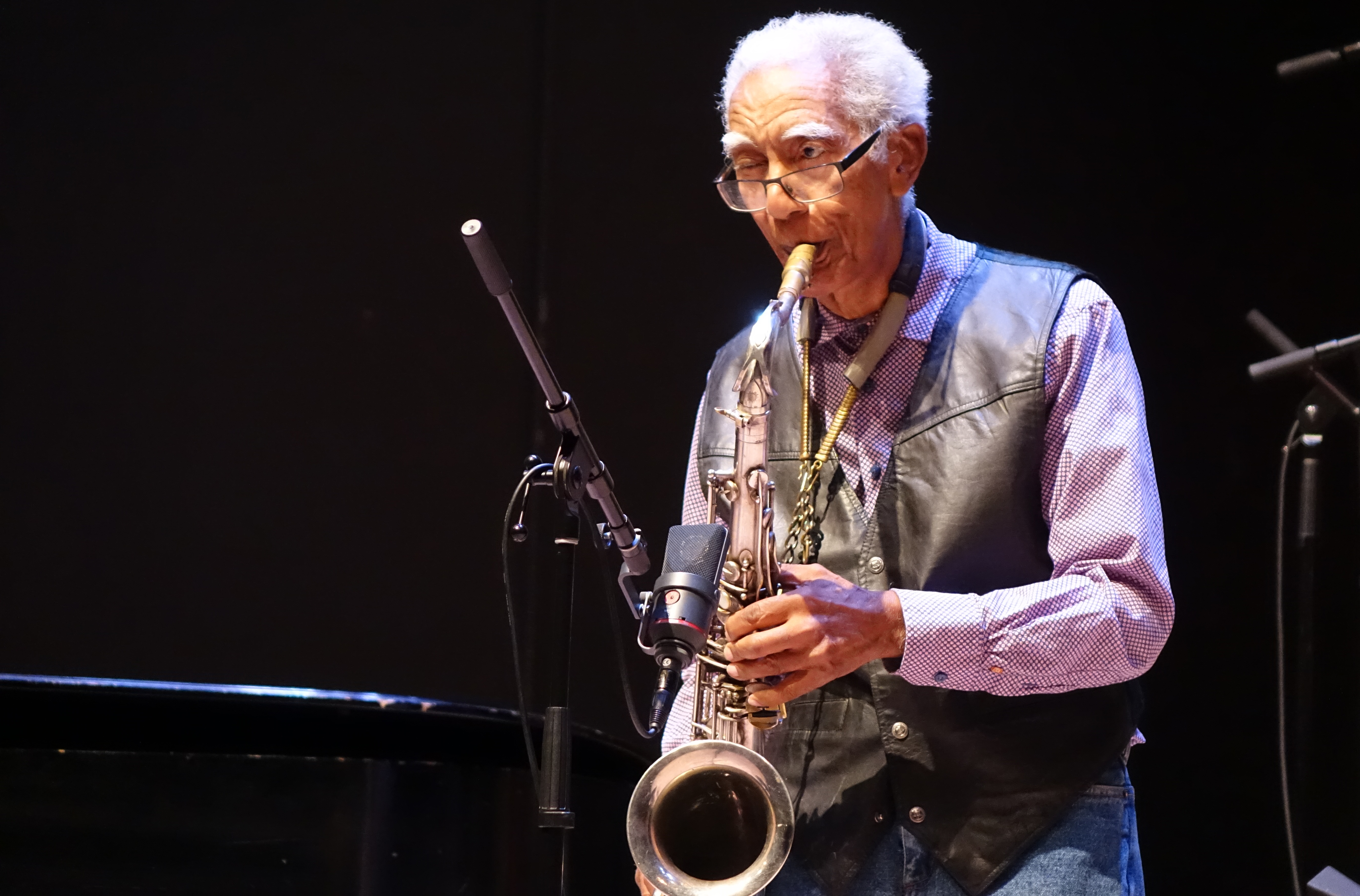 Kidd Jordan at the Vision Festival in Roulette, Brooklyn in June 2019