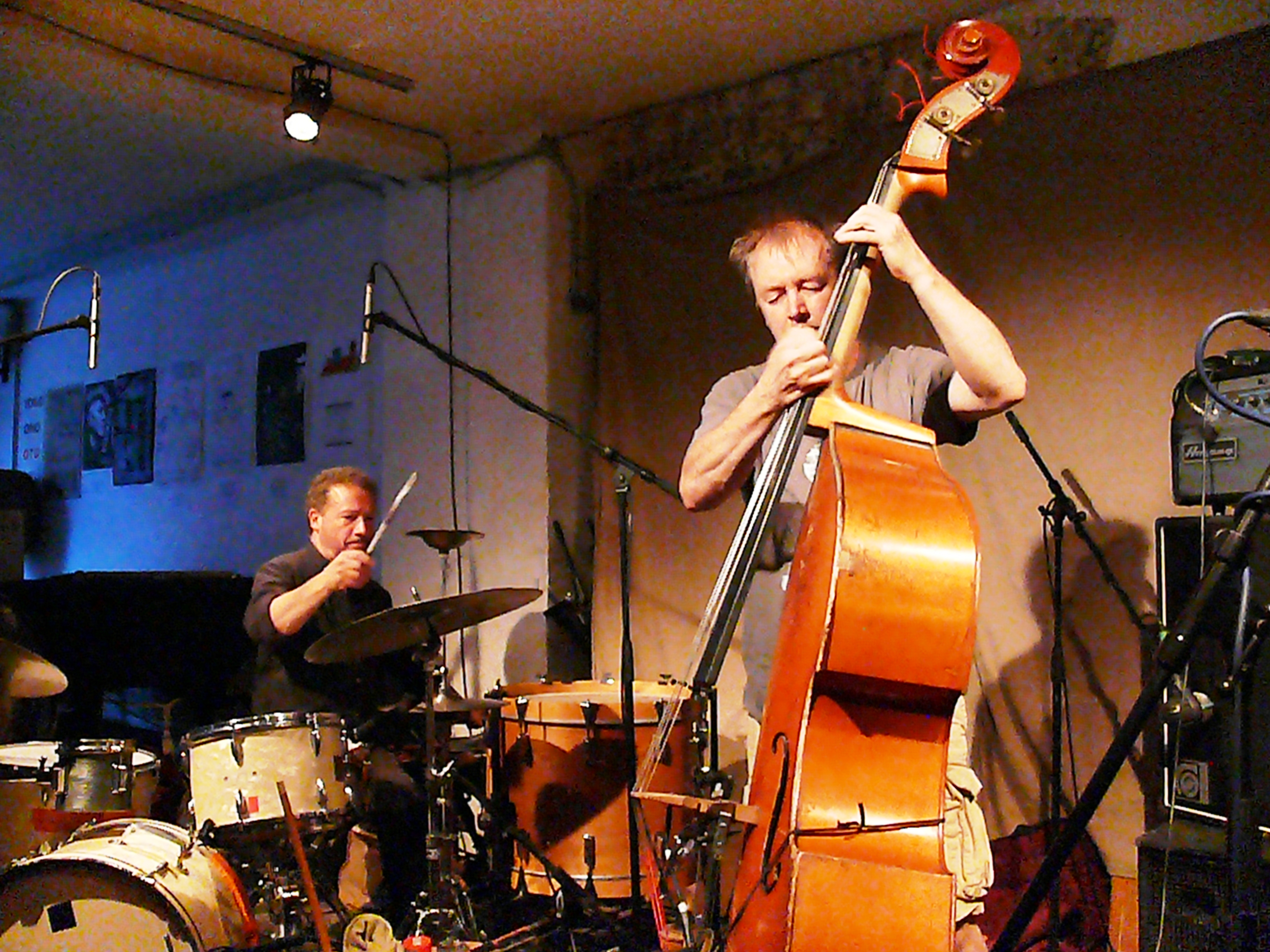 Mark Sanders And John Edwards At Cafe Oto, London In August 2017