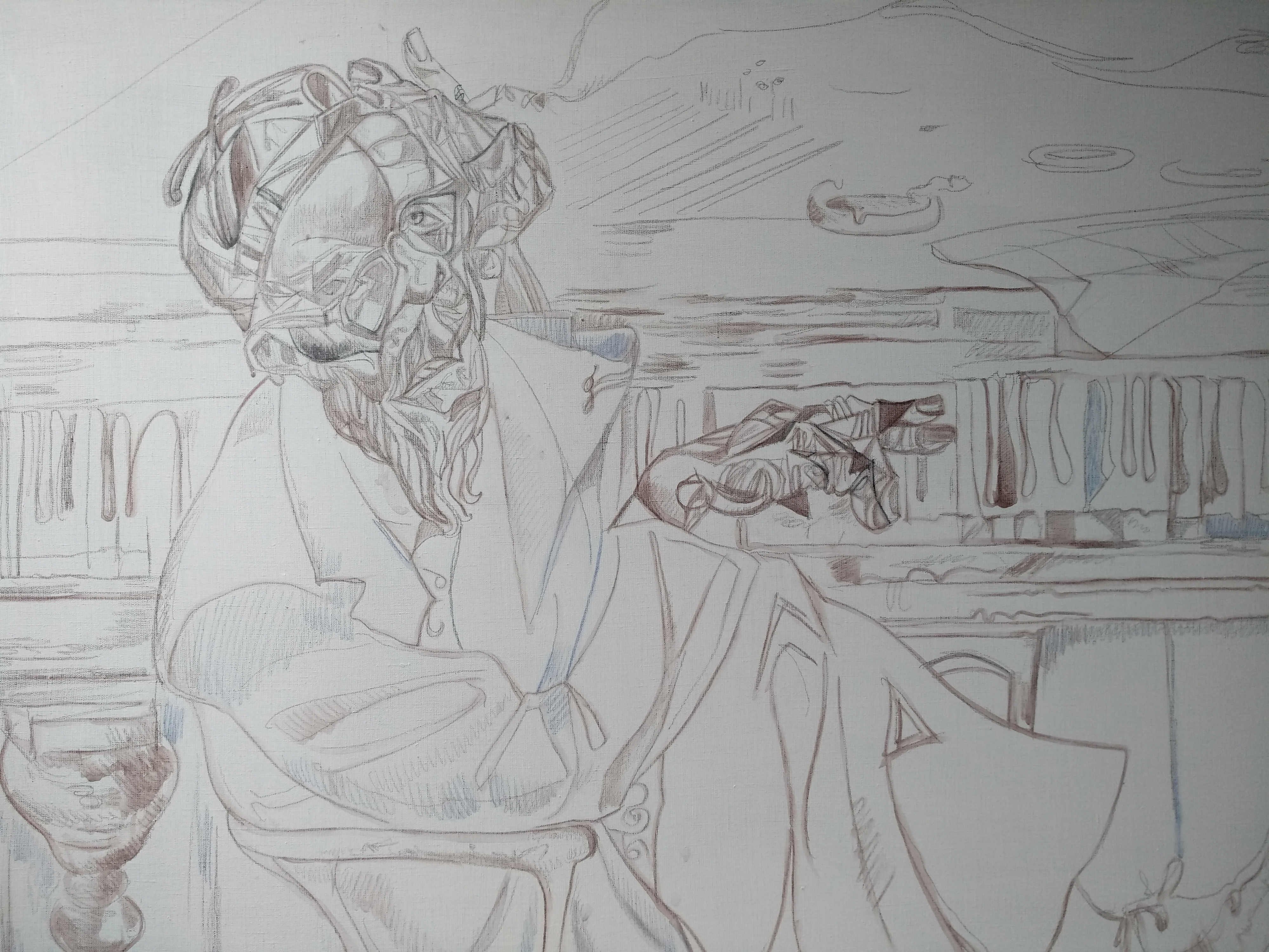preparatory drawing for a portrait THELONIOUS MONK
