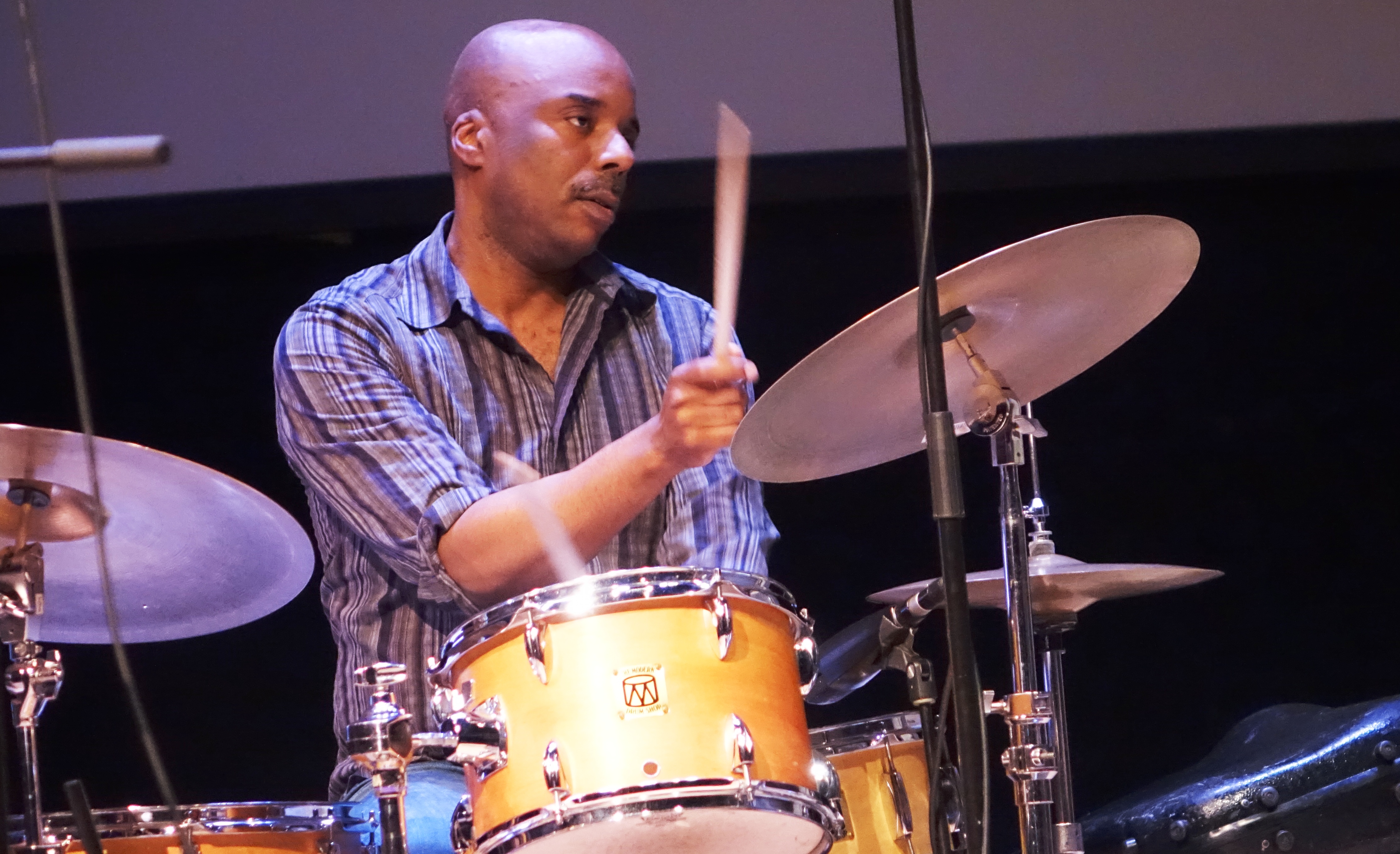 Chad Taylor at the Vision Festival in Roulette, Brooklyn in June 2019