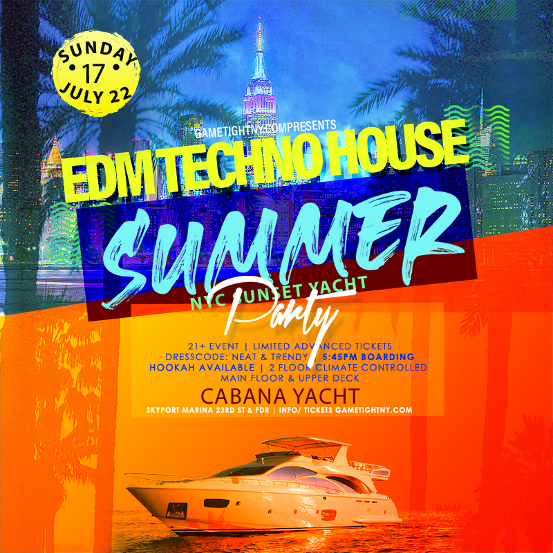 Crowd Control Cabana Yacht Nyc Cruise House Sunday Sunset Cruise 2022