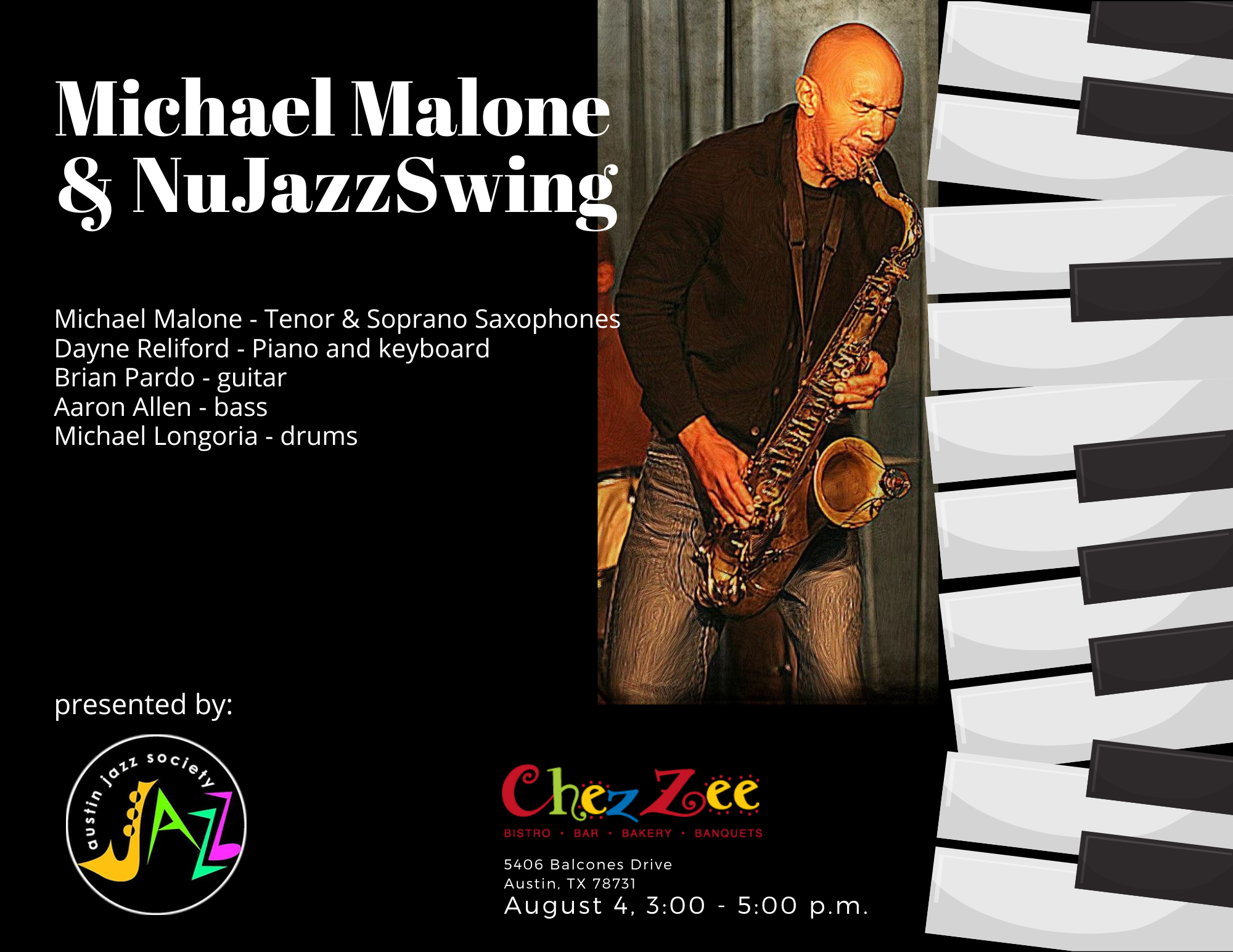Austin Jazz Society Presents: Micahel Malone & NujazzswingAu