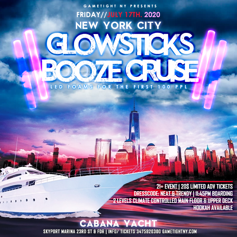 Manhattan Booze Cruise Glowsticks Yacht Party At Skyport Marina