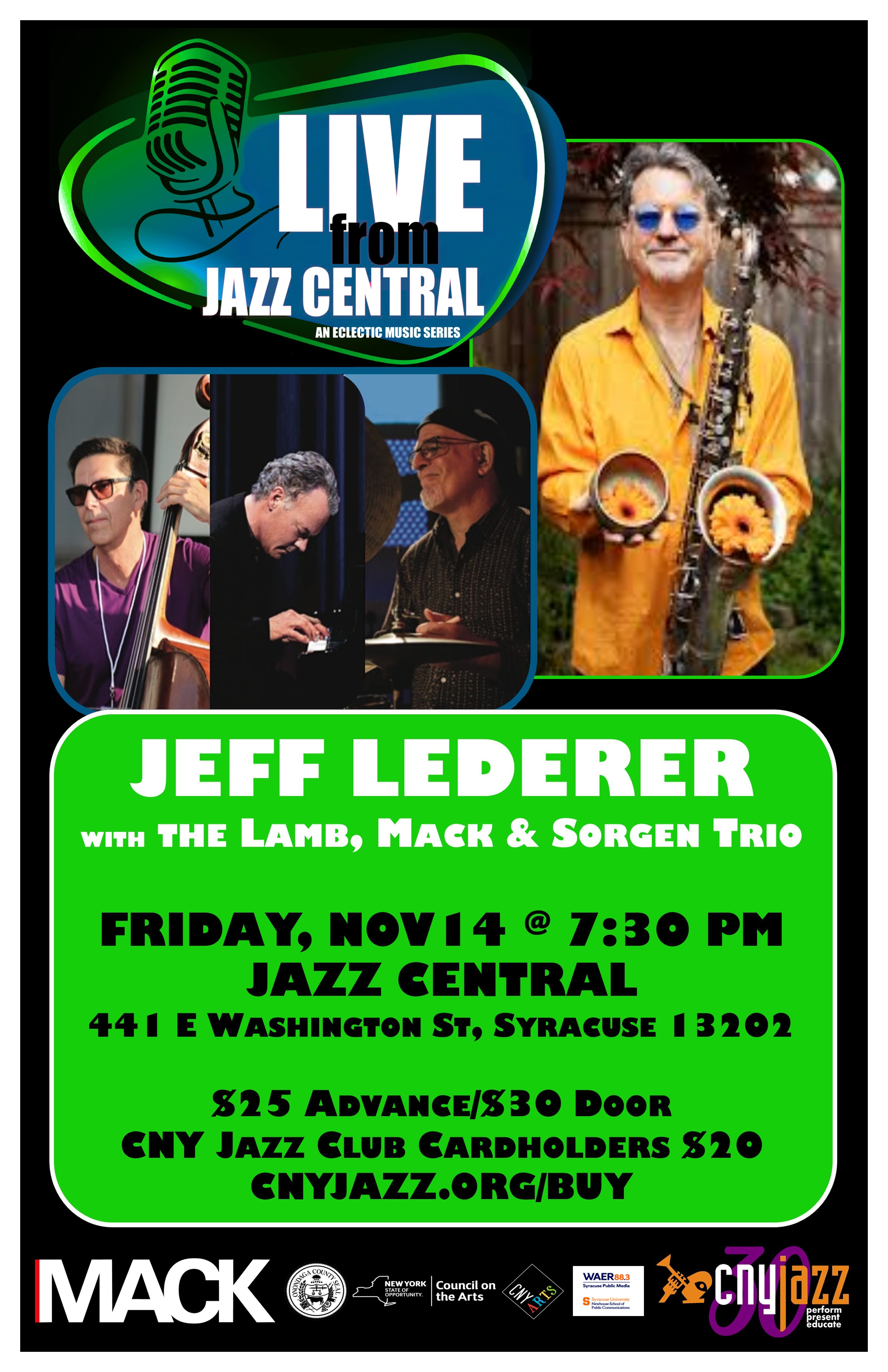 Jeff Lederer & The Lamb, Mack & Sorgen Trio — jazz photo by Larry Luttinger | All About Jazz