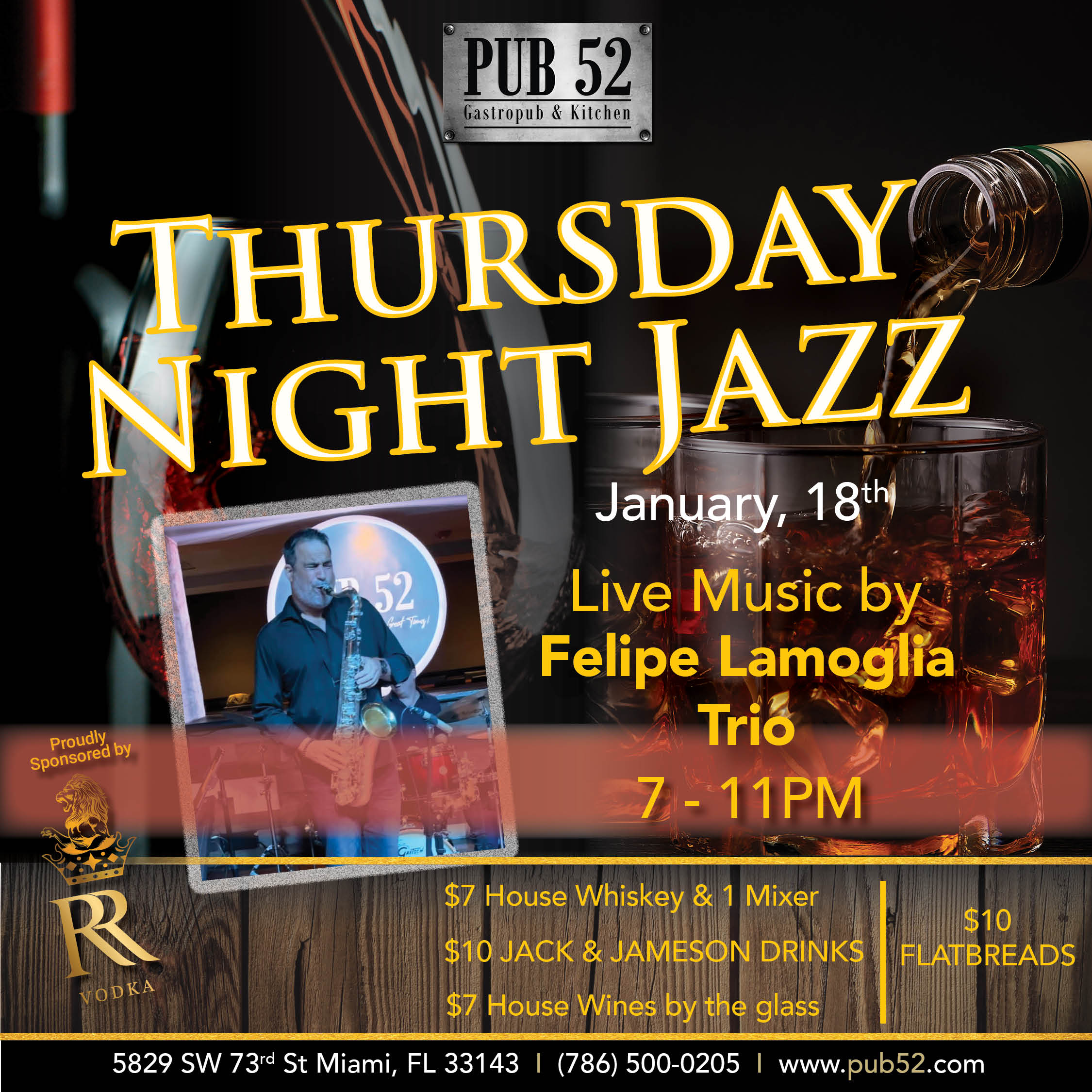 Jazz Night Thursday With Live Music By Felipe Lamoglia Trio