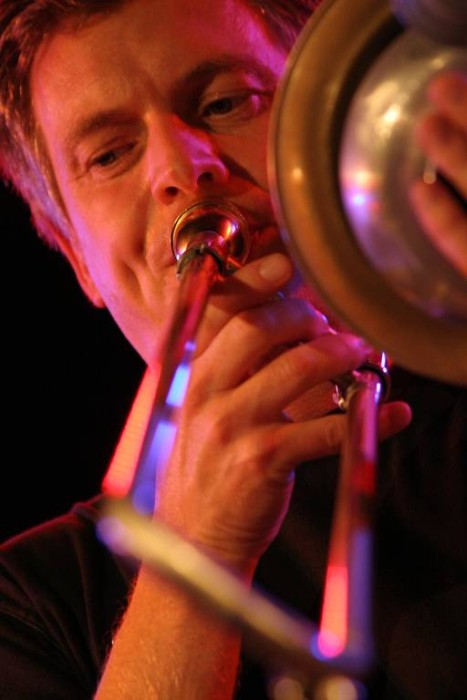 John Aram with "Duo John Aram & Michel Bastet" at Amr, Sud Des Alpes, Geneva, Switzerland,2005
