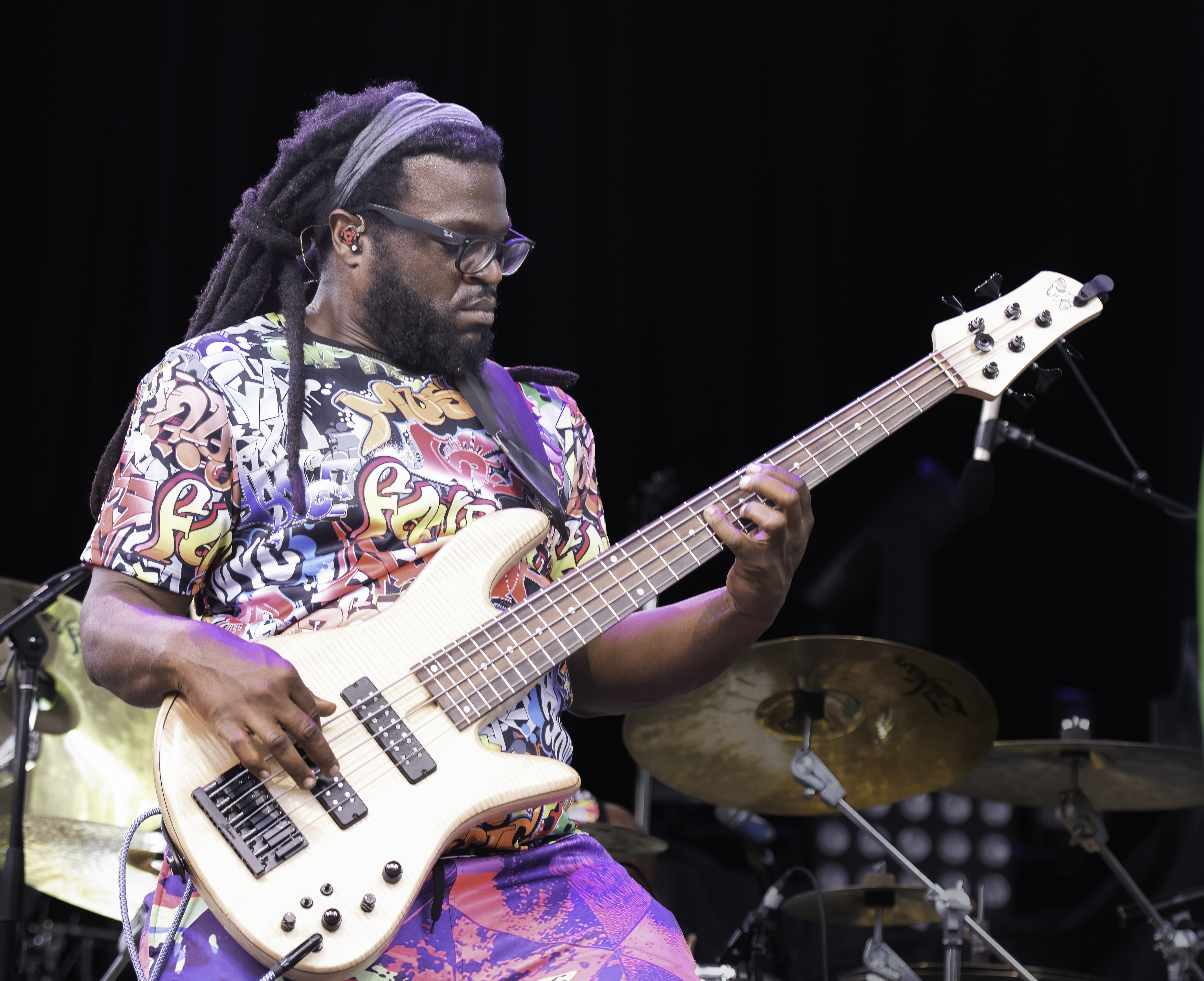 Jonathan Johnson with Tank and the Bangas at Trombone Shorty’s Voodoo Threauxdown at SummerStage