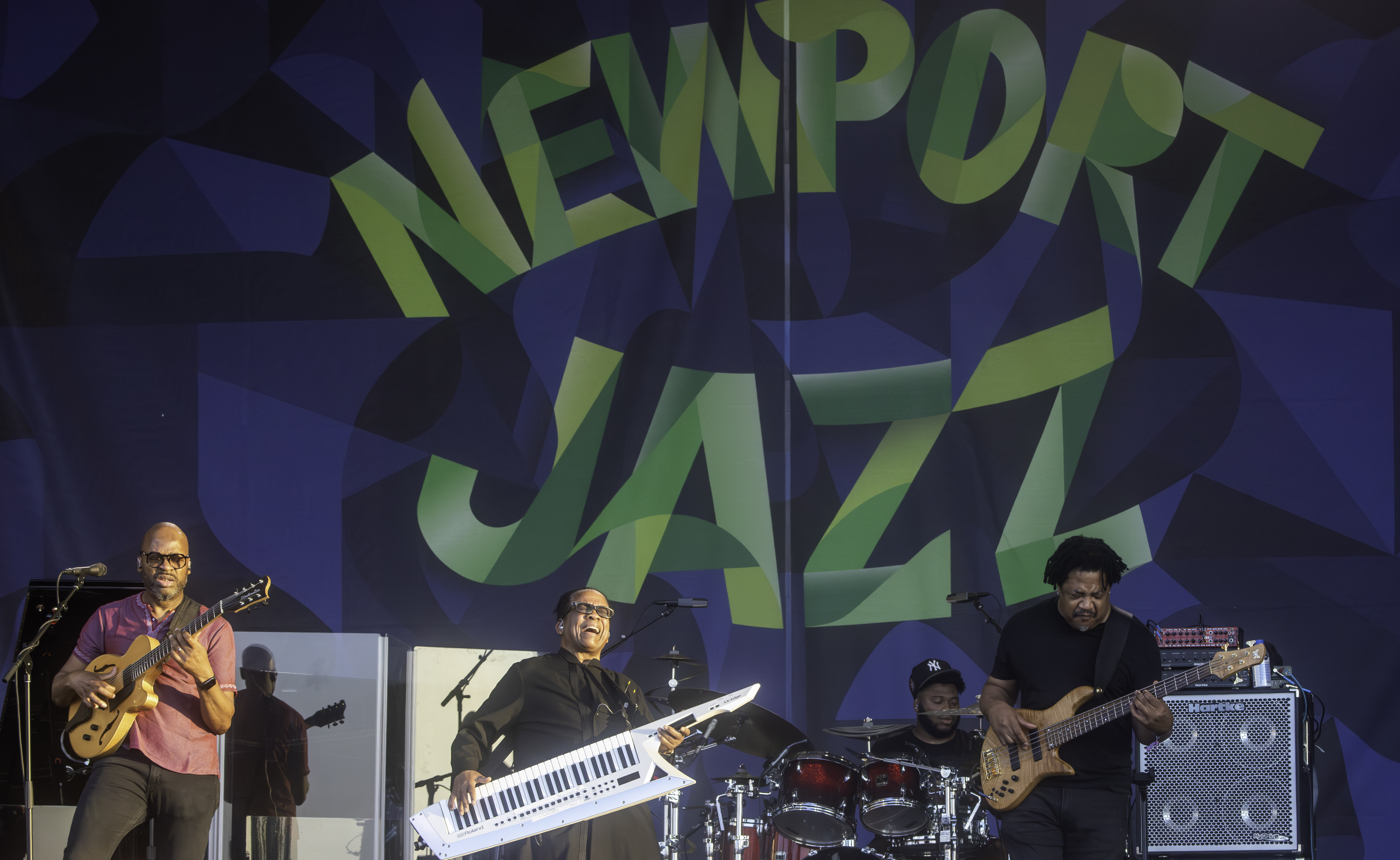 Lionel Loueke, Herbie Hancock, Jaylen Petinaud And James Genus At The Newport Jazz Festival 2023