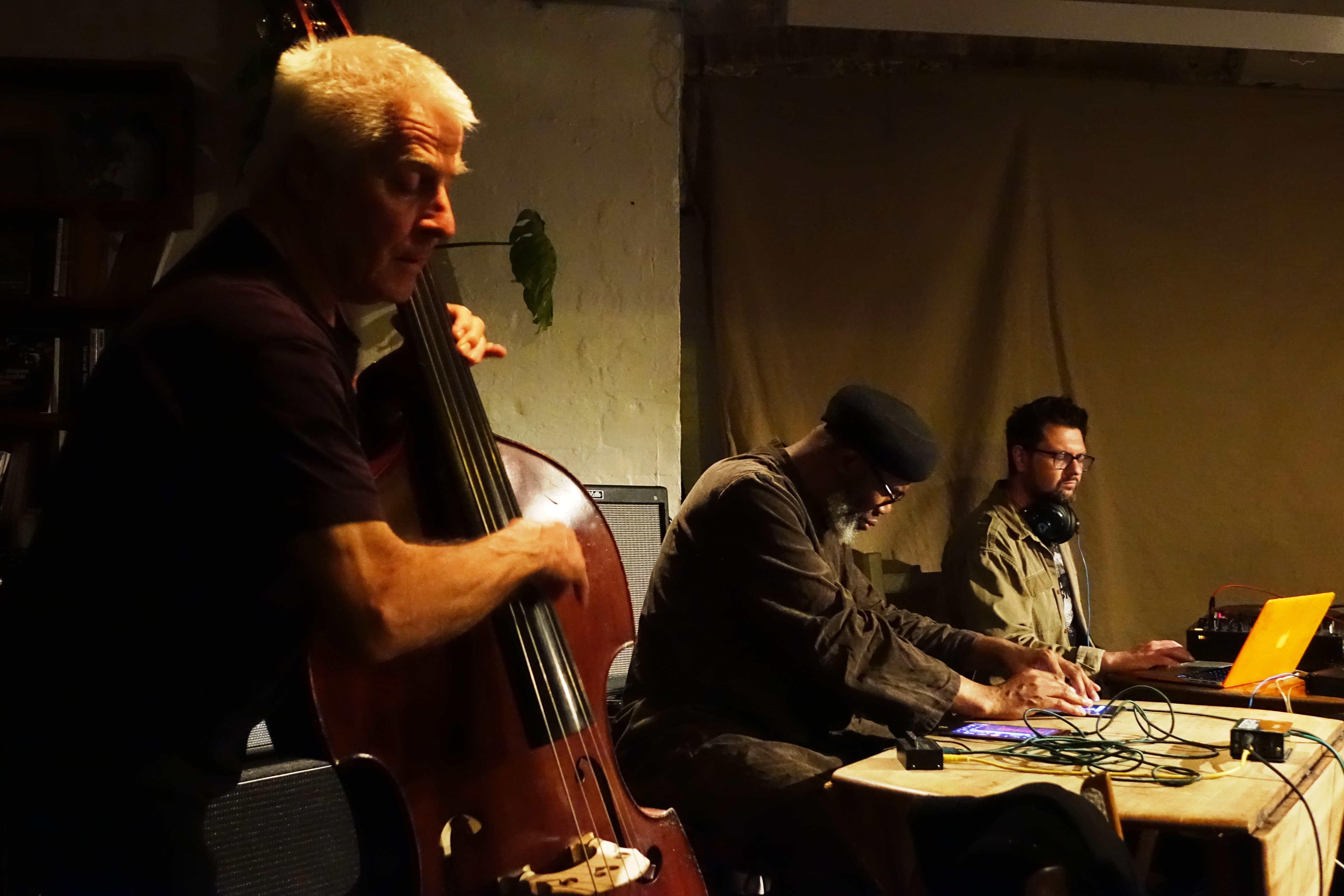 Barry Guy, Pat Thomas and Matthew Wright at Cafe Oto on 7 April 2024