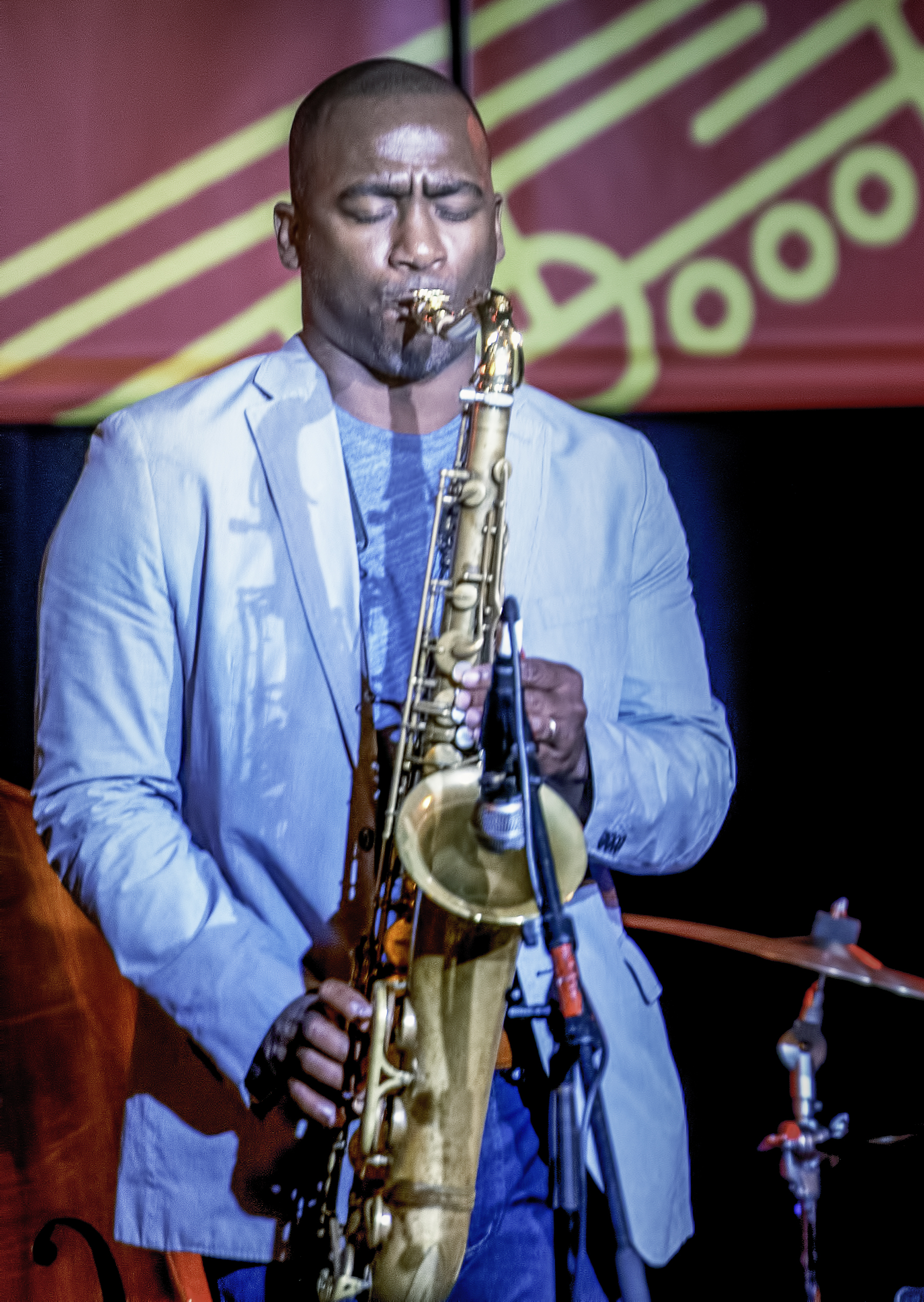 Keith Loftis with the Baylor Project at the Monterey Jazz Festival 2018