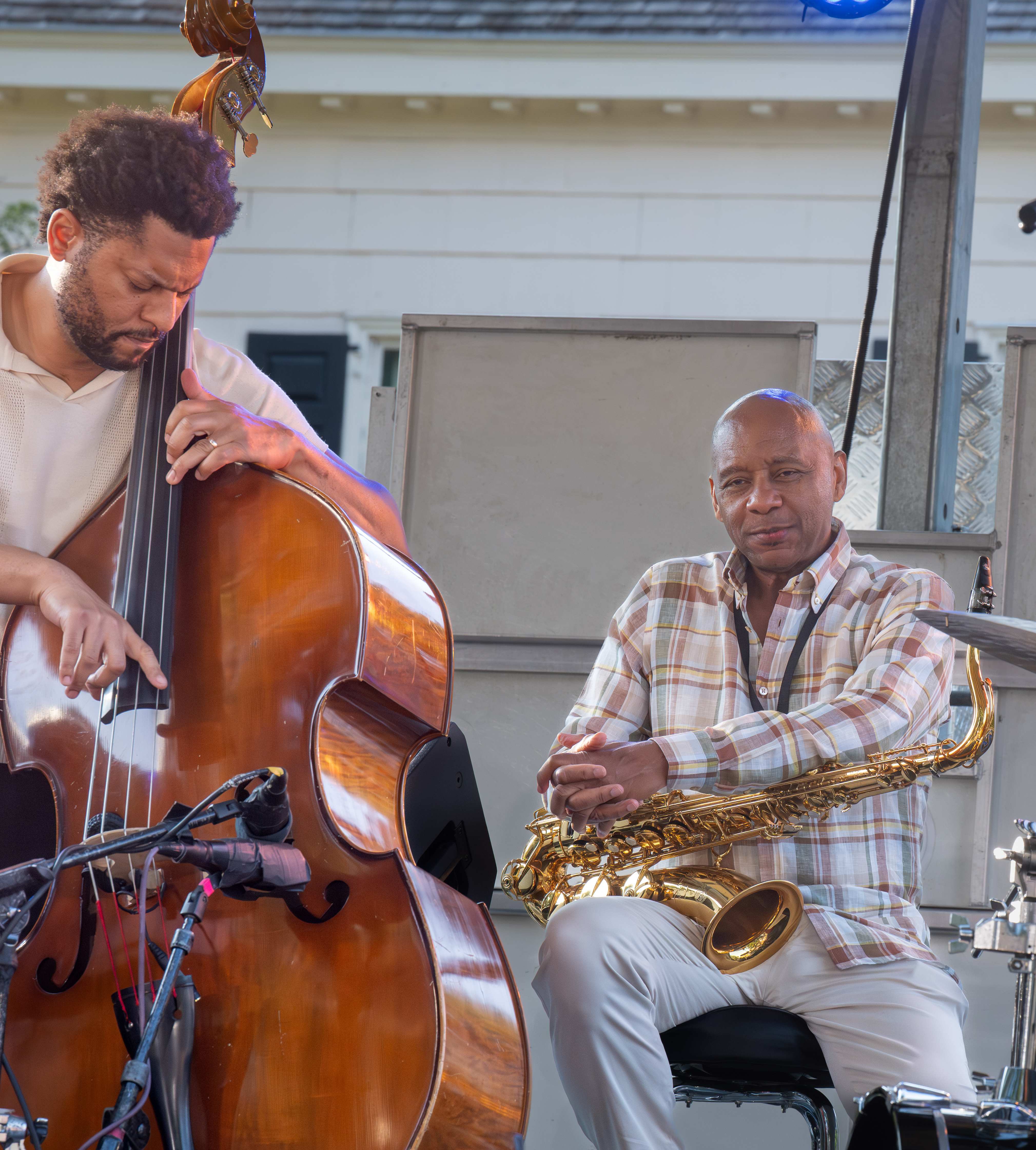 Barry Stephenson and Branford Marsalis with Quartet at the Downtown Jamaica Riddim & Jazz Festival — jazz photo by Dave Kaufman | All About Jazz