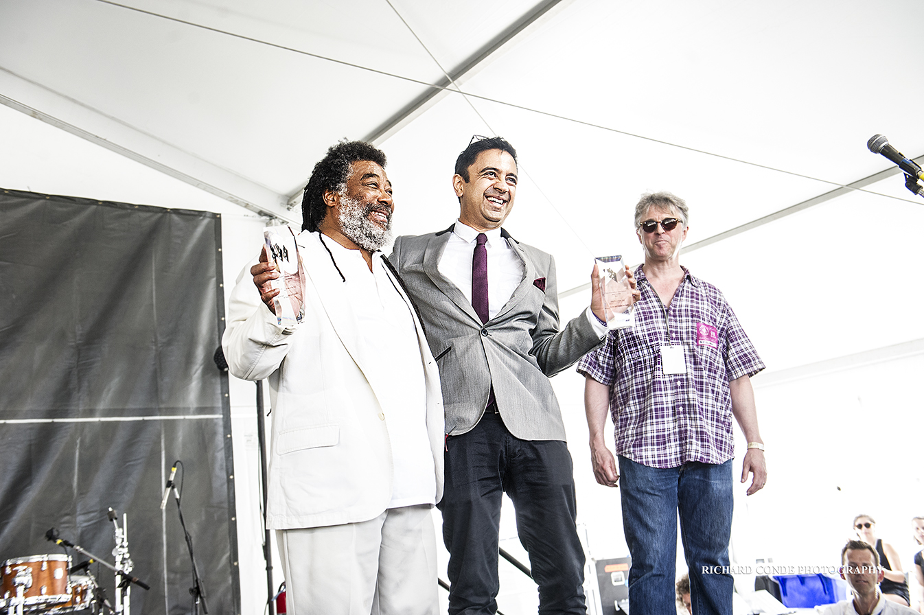 Wadada Leo Smith and Vijay Iyer at the 2017 Newport Jazz Festival