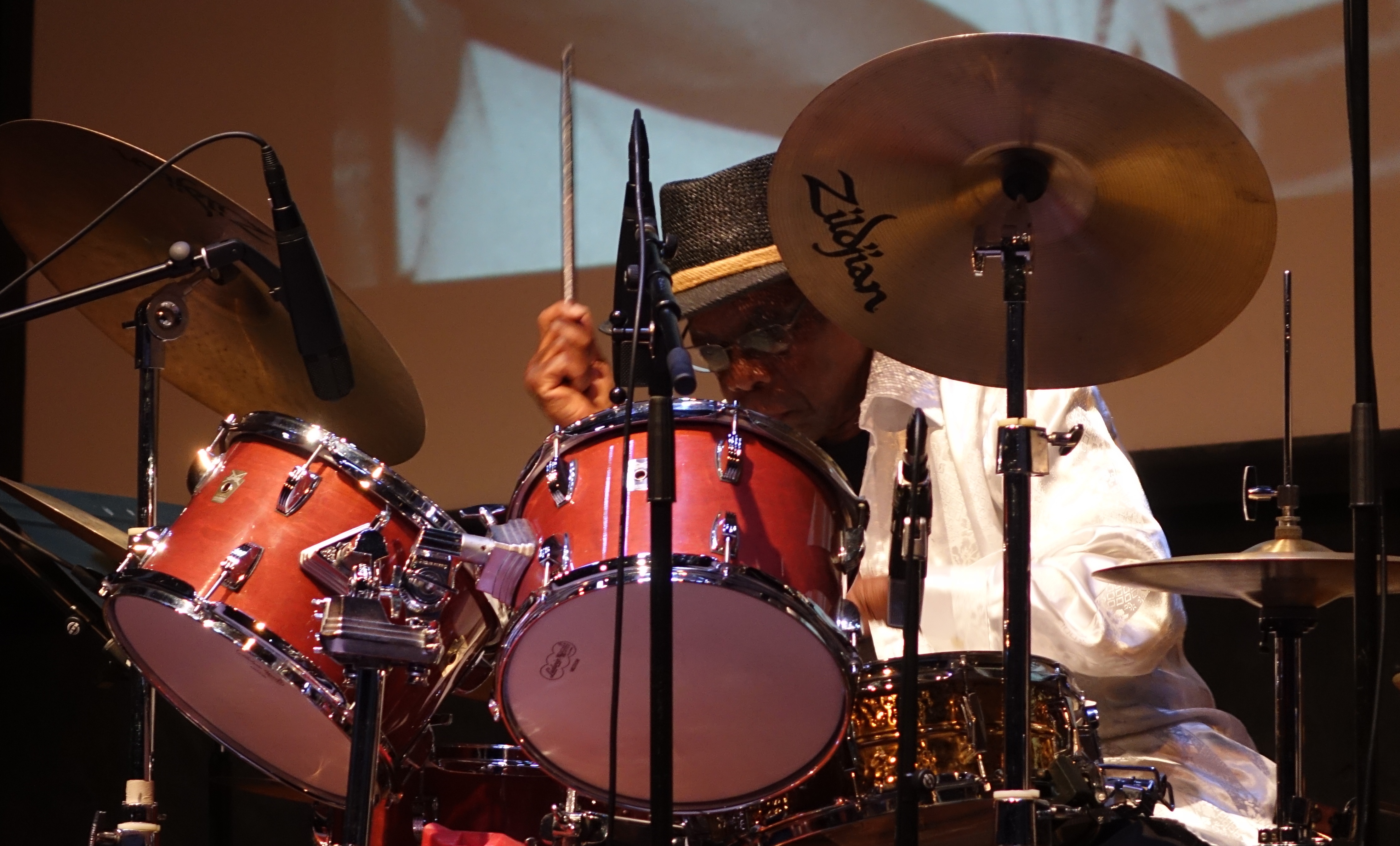 Andrew Cyrille at the Vision Festival in Roulette, Brooklyn in June 2019