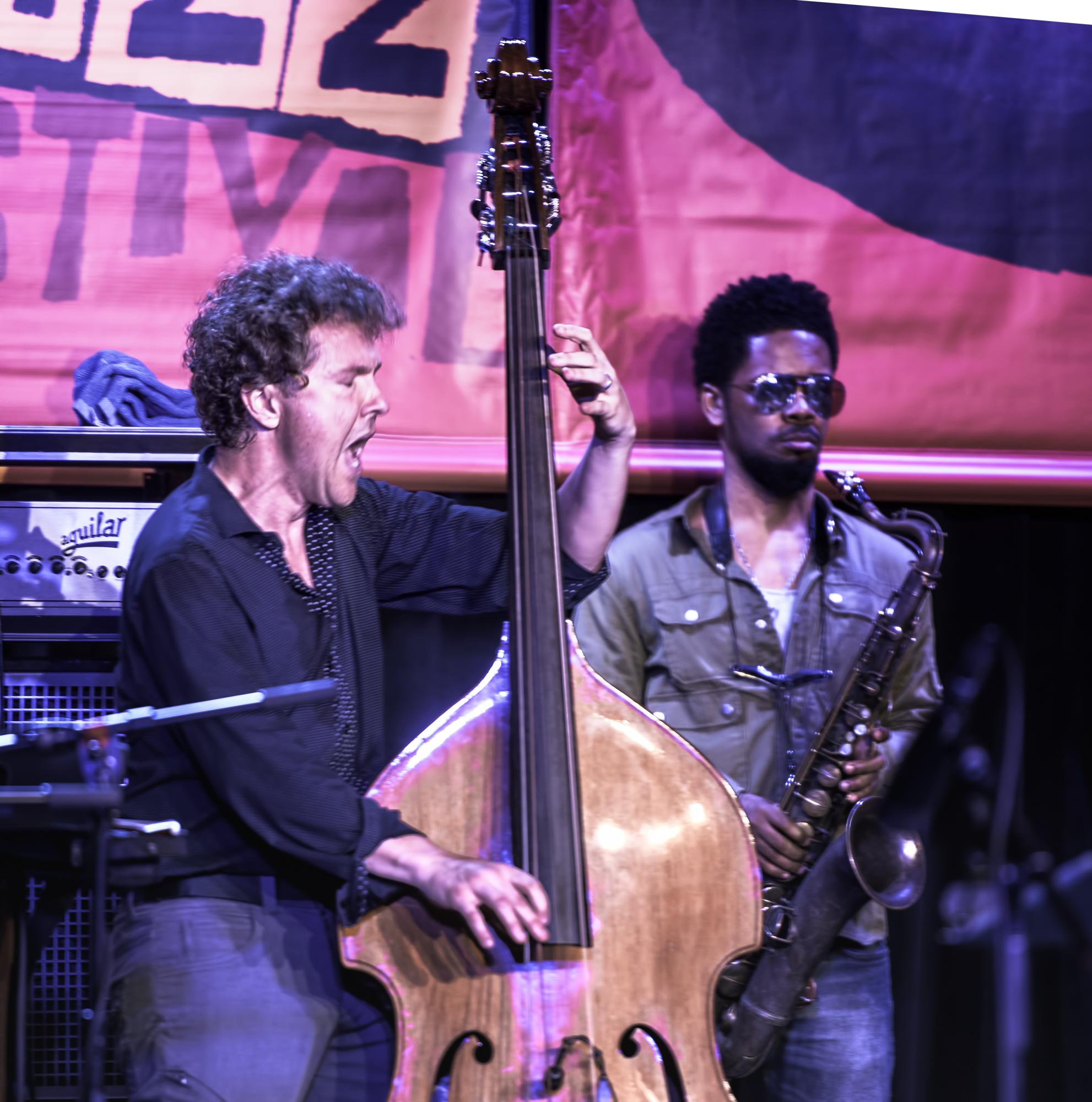 Stephan Crump and Mark Shim with the Vijay Iyer Sextet at the Monterey Jazz Festival