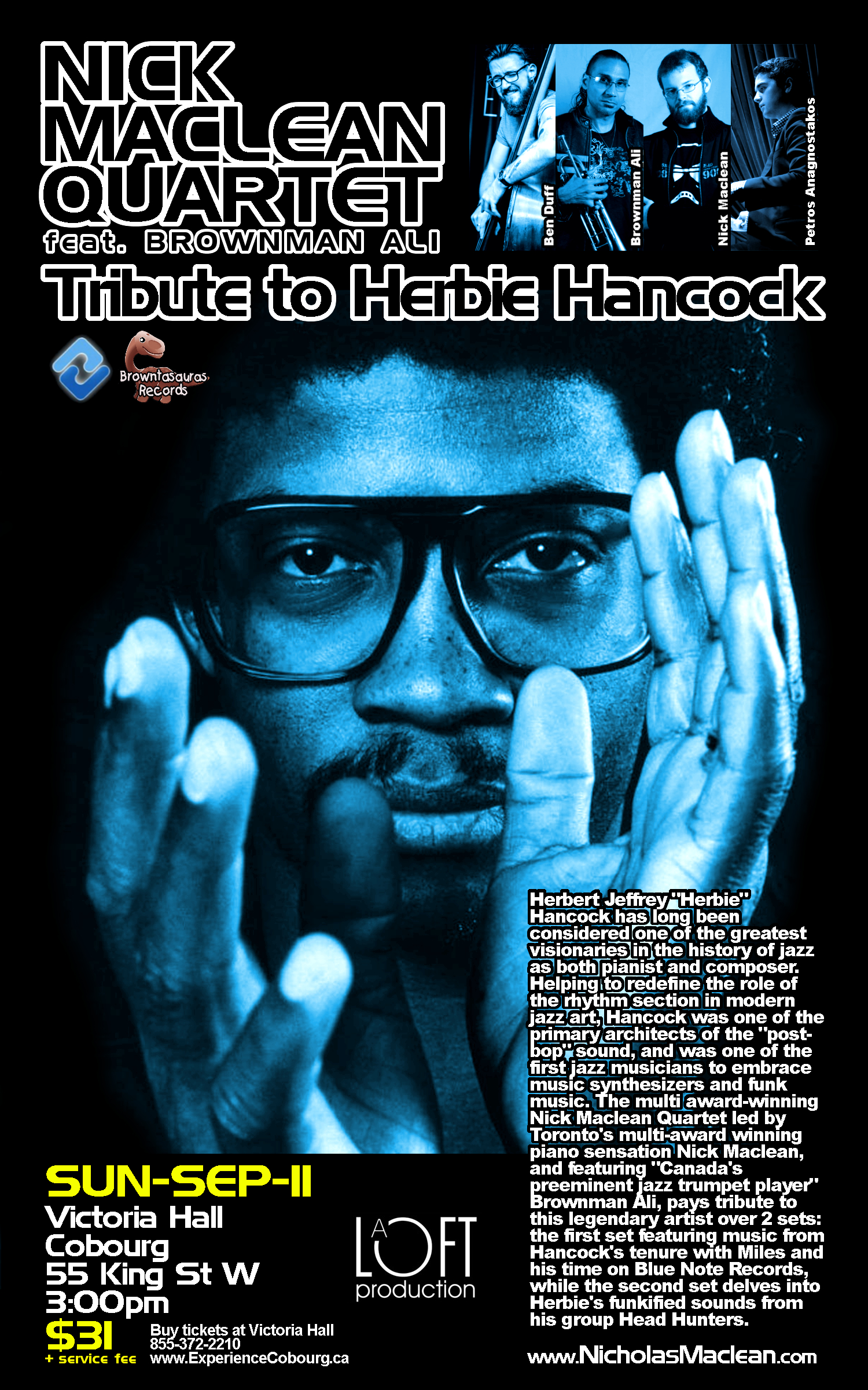 Nick Maclean Quartet's TRIBUTE TO HERBIE HANCOCK Feat. Brownman Ali (cobourg)