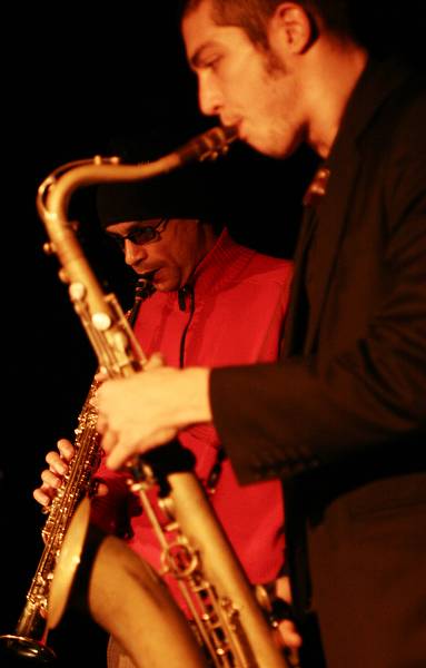 Guillaume Perret and Ernie Odoom (Guest) with "Duo Alice Perret and Guillaume Perret" at Catalyse, Geneva, Switzerland, 2005