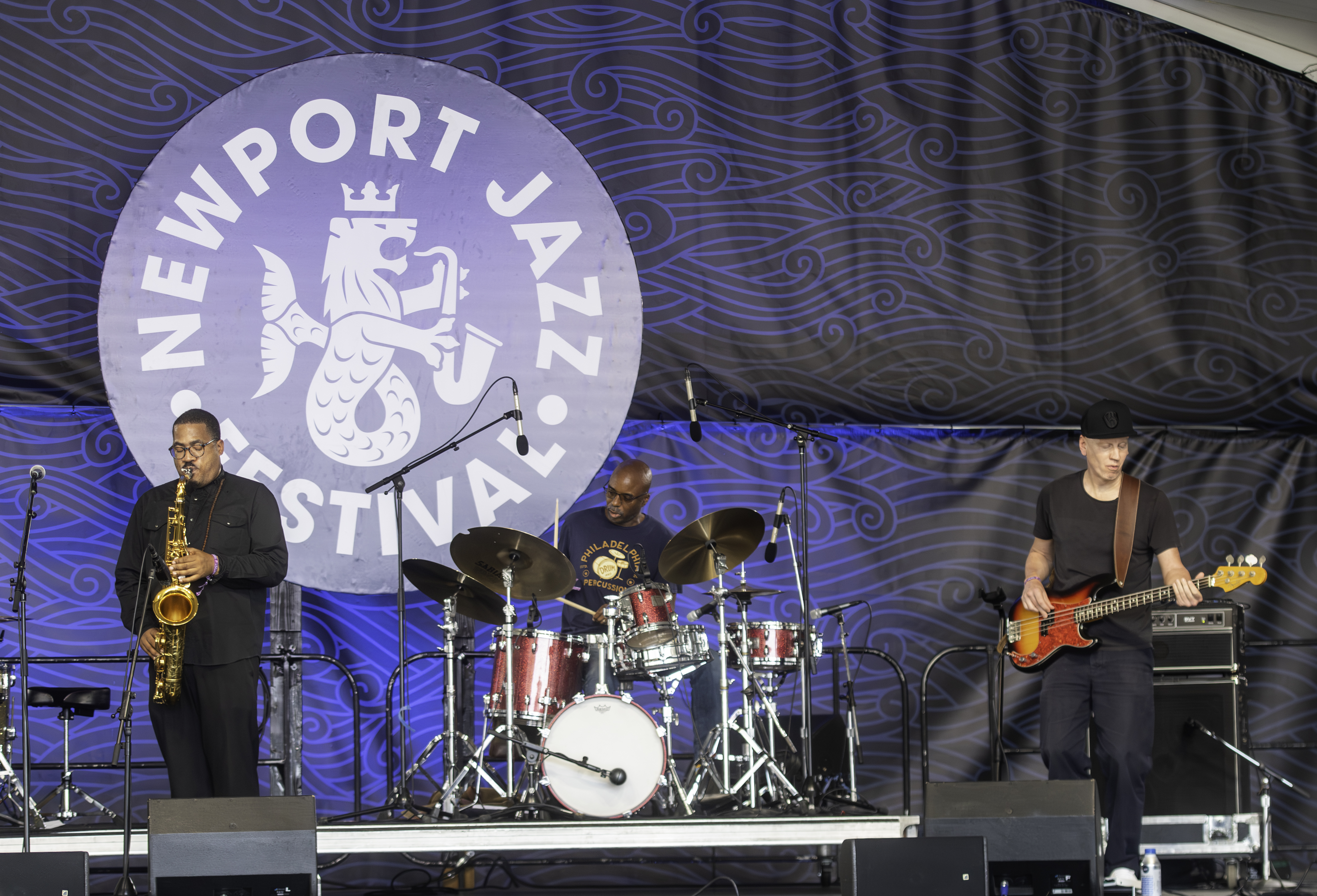 James Brandon Lewis, Chad Taylor And Josh Werner At The Newport Jazz Festival 2023