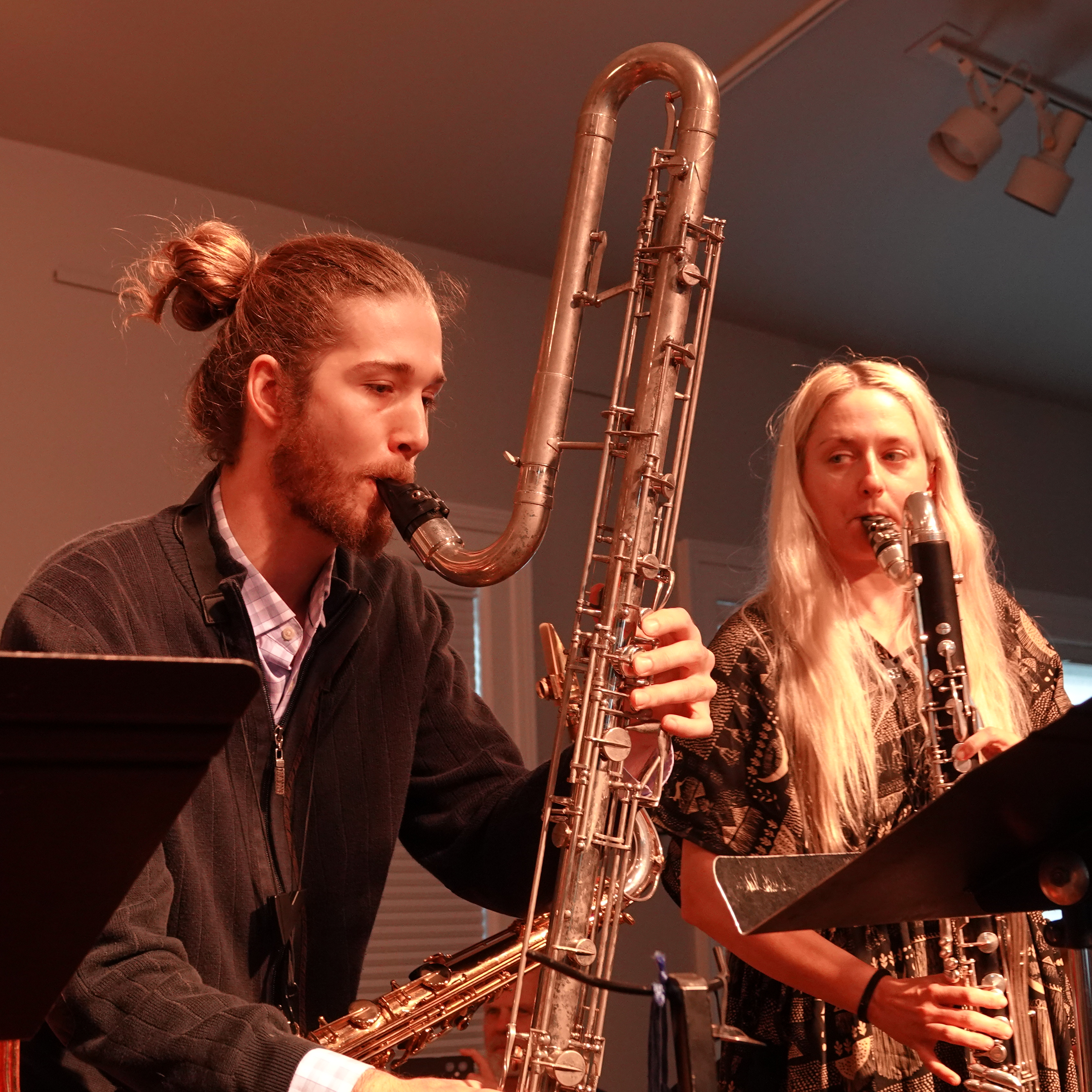Oliver Bishop and Mara Mayer at Edgefest 2026 — jazz photo by Frank Rubolino | All About Jazz
