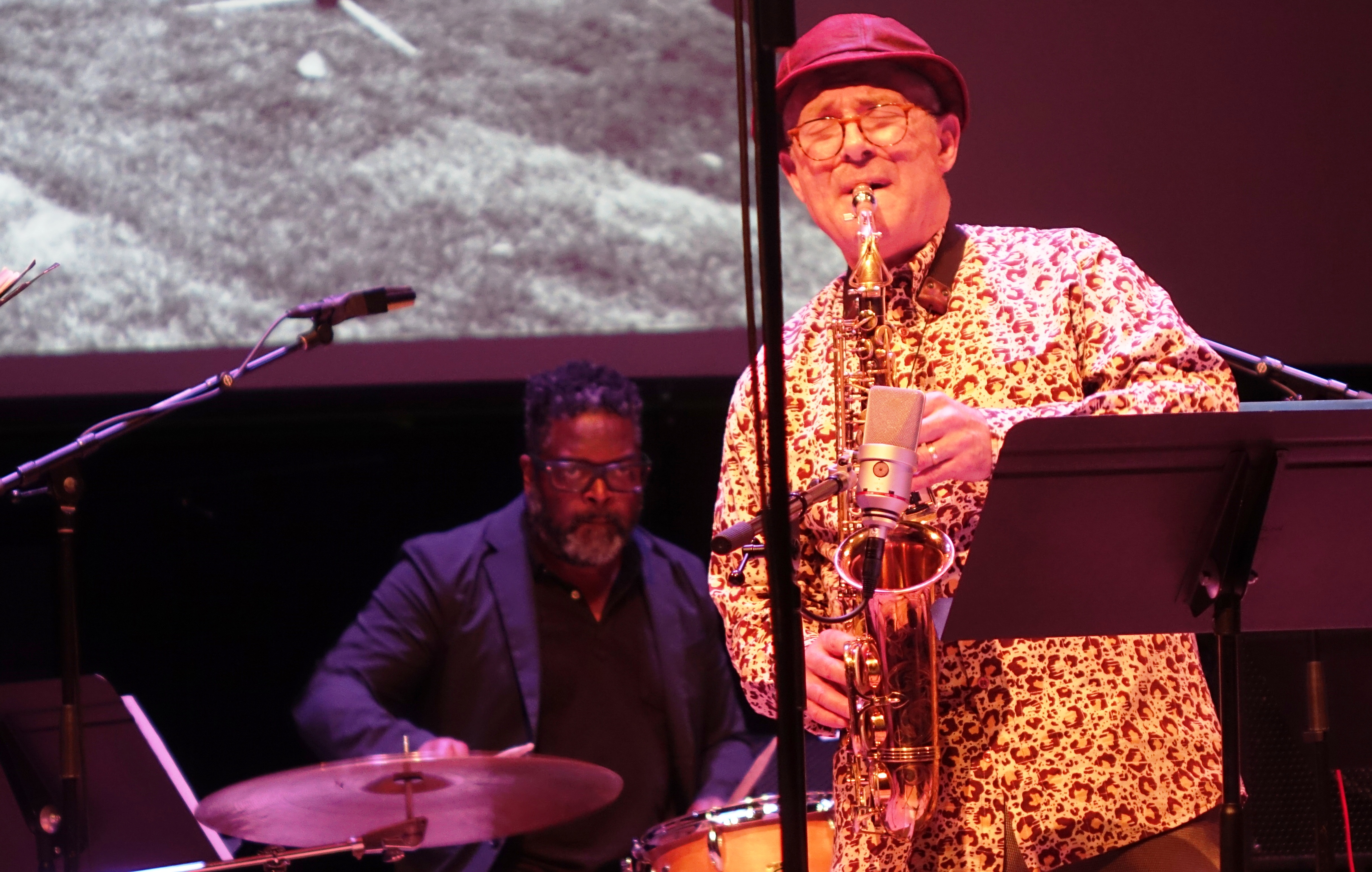 Gerald Cleaver and Bobby Zankel at the Vision Festival in Roulette, Brooklyn in June 2019