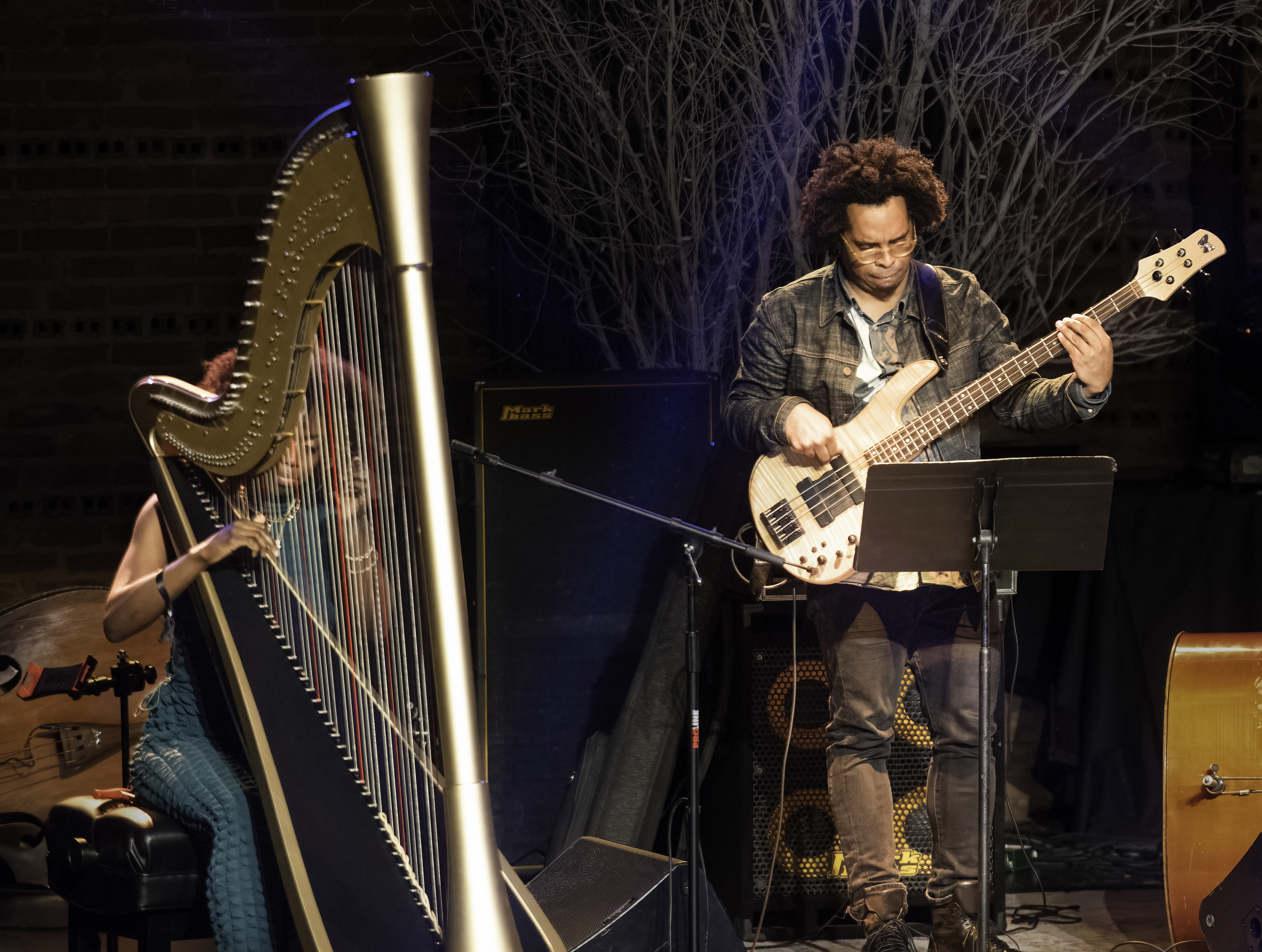 Brandee Younger with Rashaan Carter at the NYC Winter Jazz Festival 2023