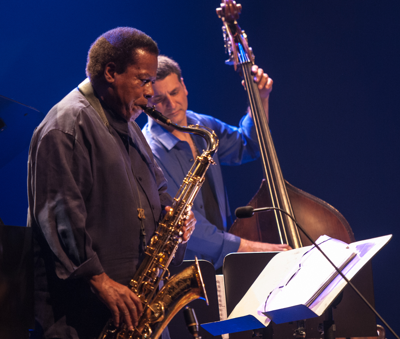 Wayne Shorter and John Patitucci at the Montreal International Jazz Festival 2012