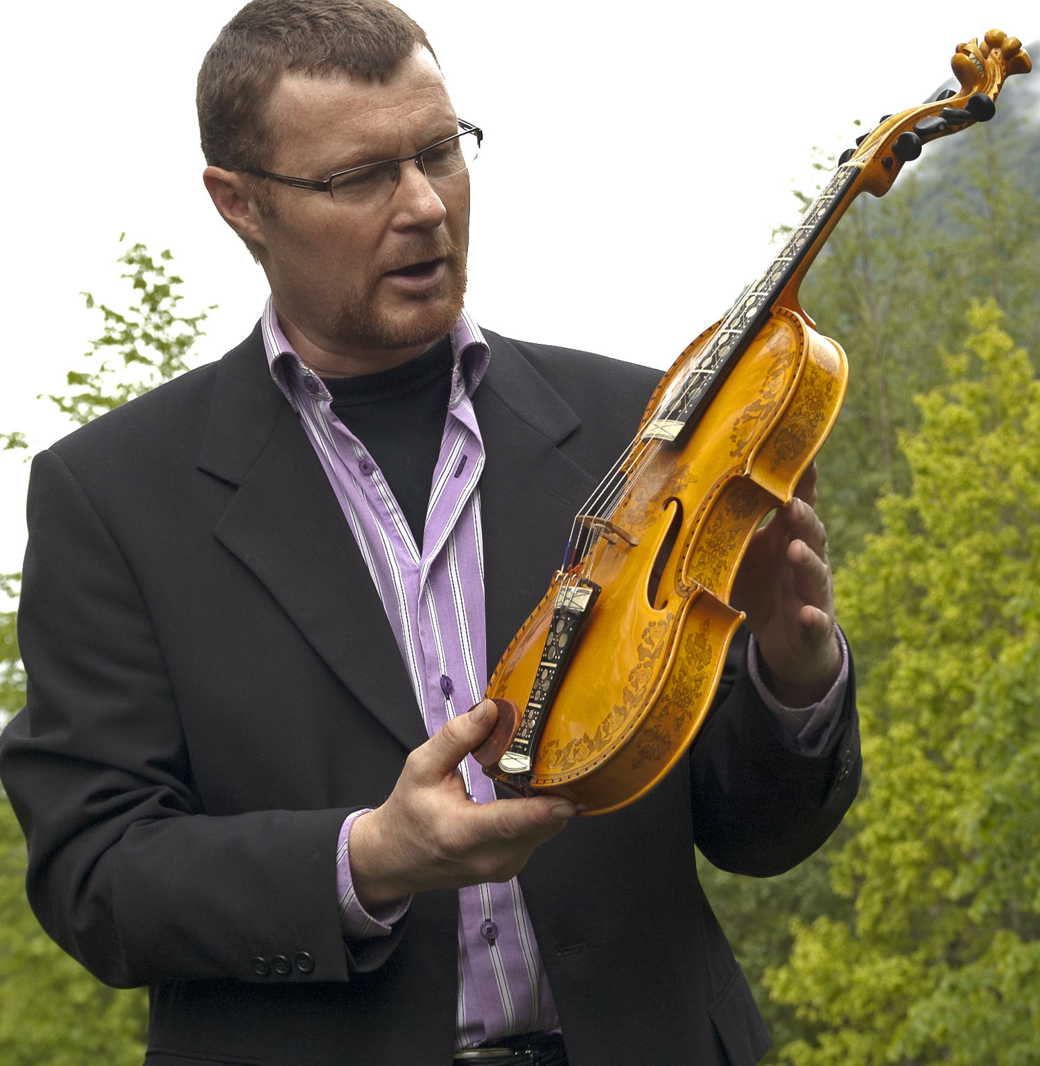 Arne Fykse Demonstrates the Hardanger Fiddle, in Hardanger, Norway