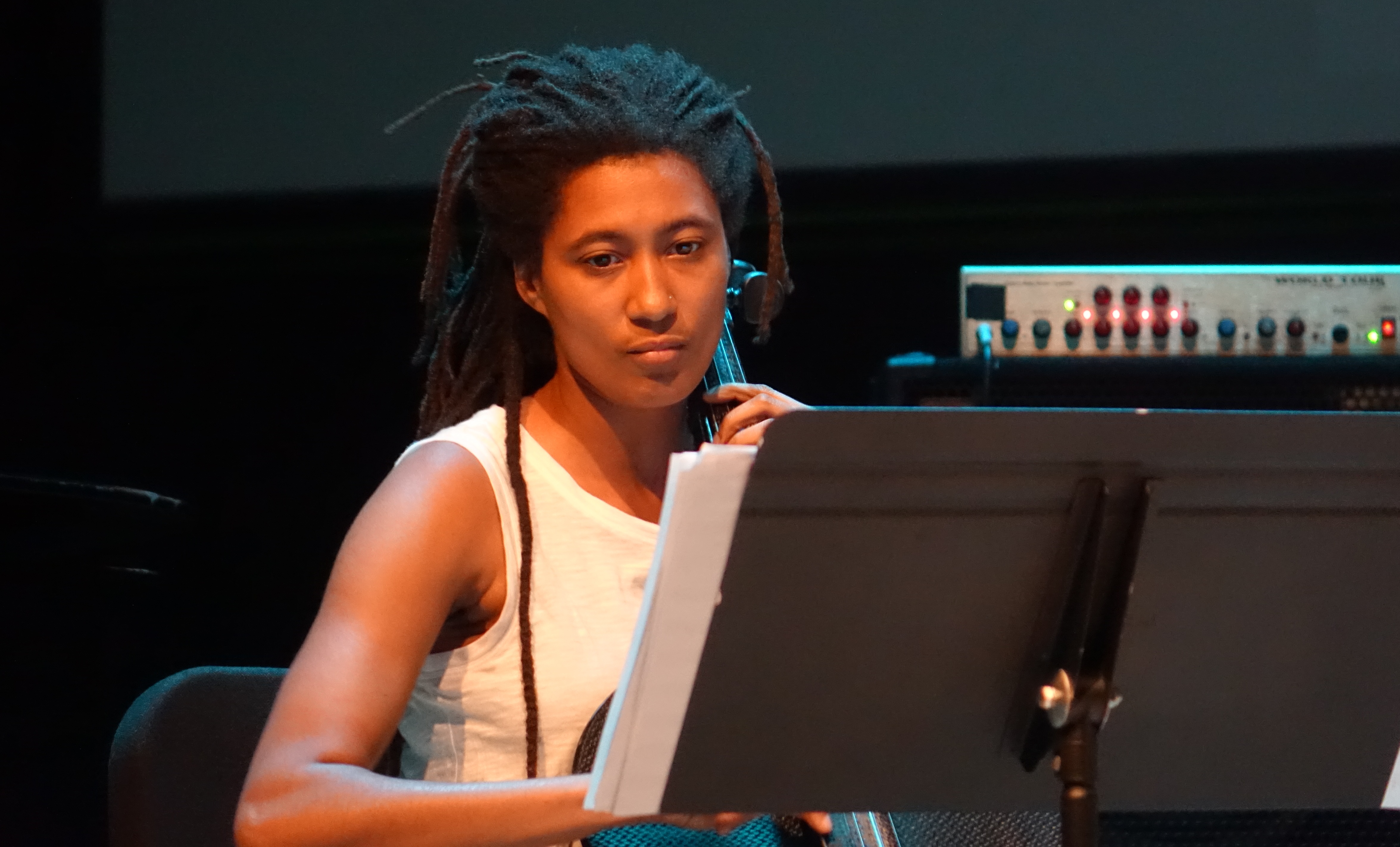 Tomeka Reid at the Vision Festival in Roulette, Brooklyn in June 2019