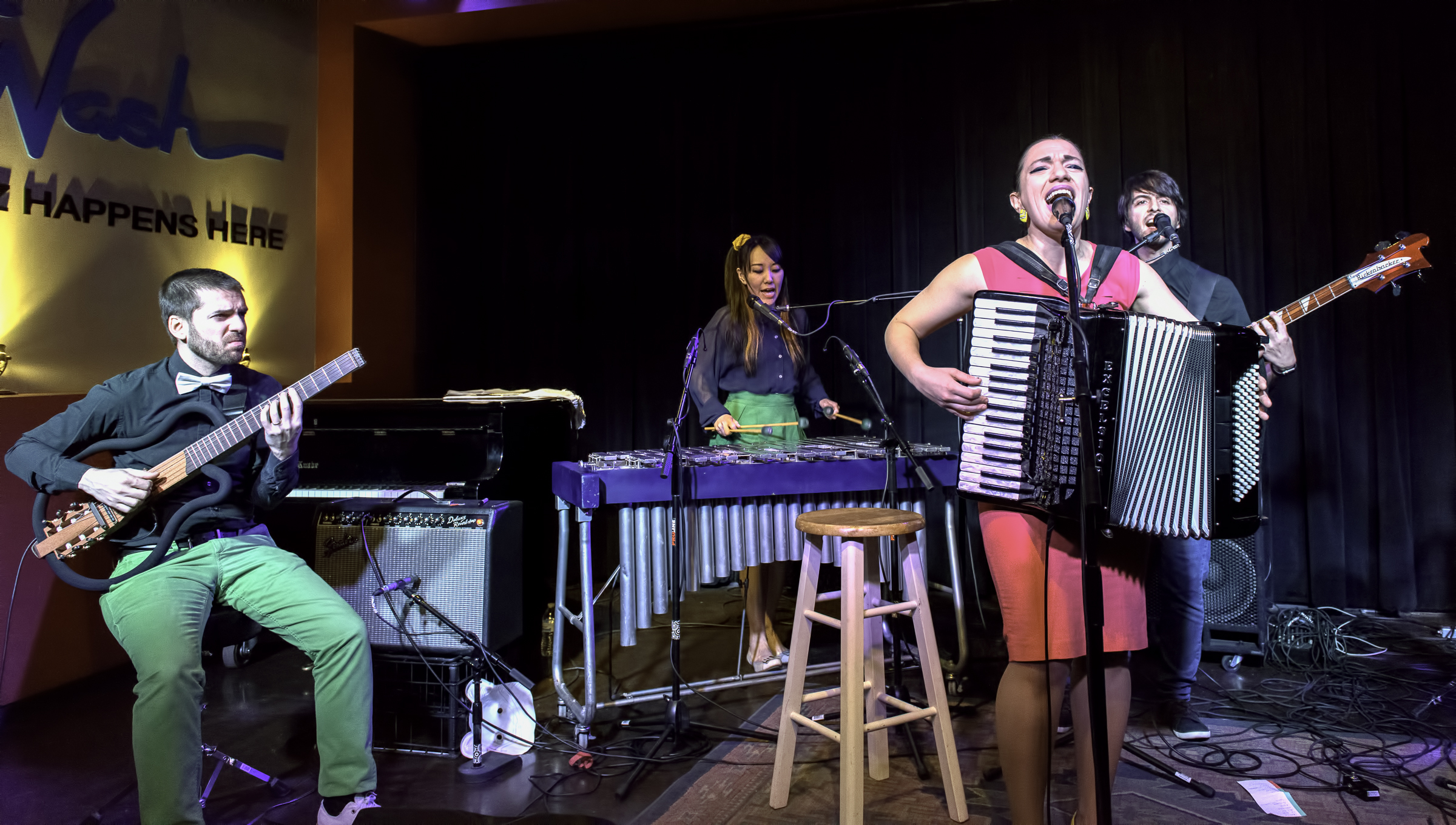 Ignacio Hernandez, Mika Mimura Erickson, Magda Giannikou, Andres Rotmistrovsky with Banda Magda at the Nash in Phoenix